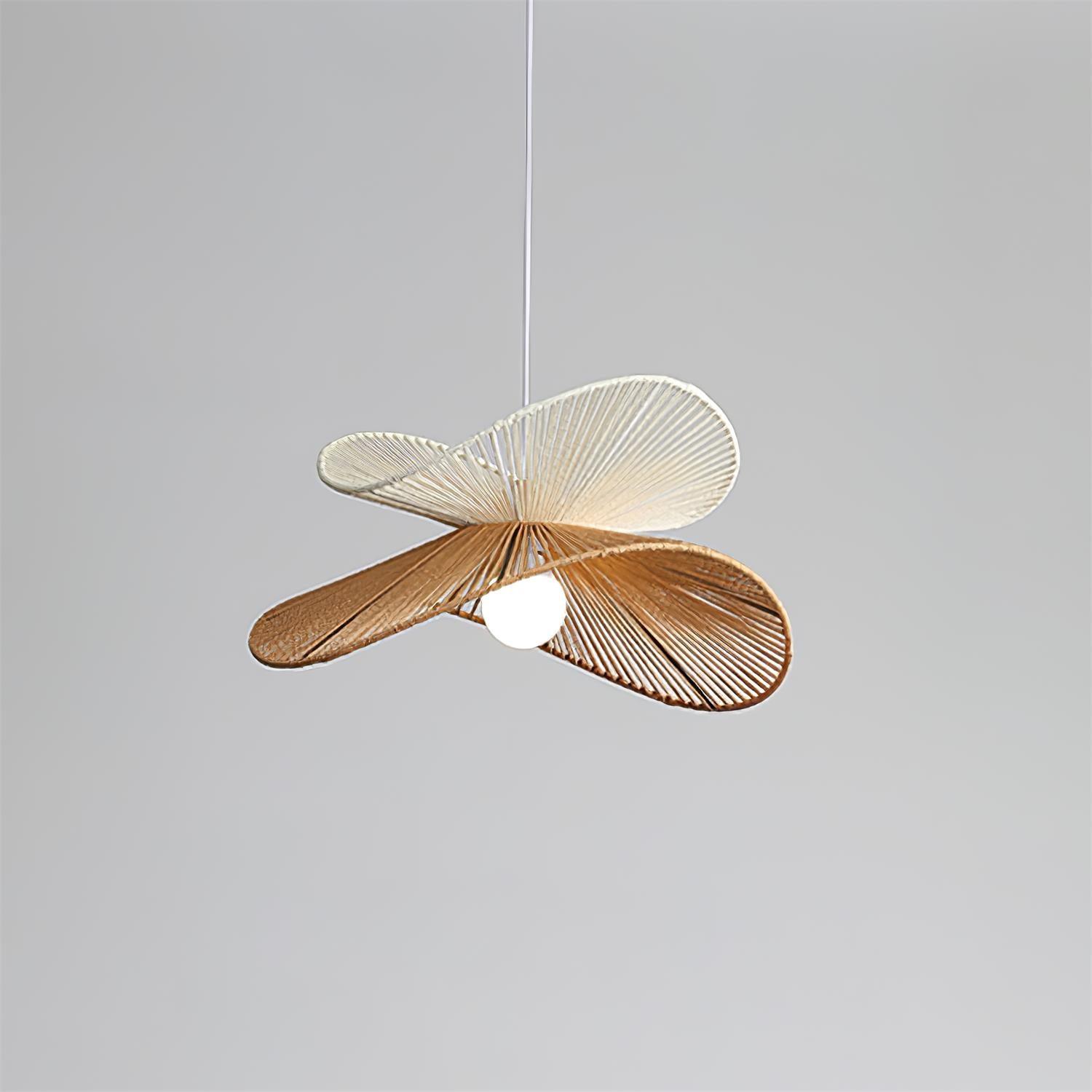 Pendant Lamp Woven Hemp Shade Sculptural Natural Modern