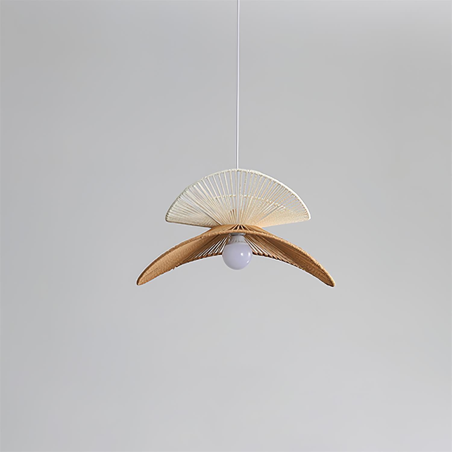 Pendant Lamp Woven Hemp Shade Sculptural Natural Modern