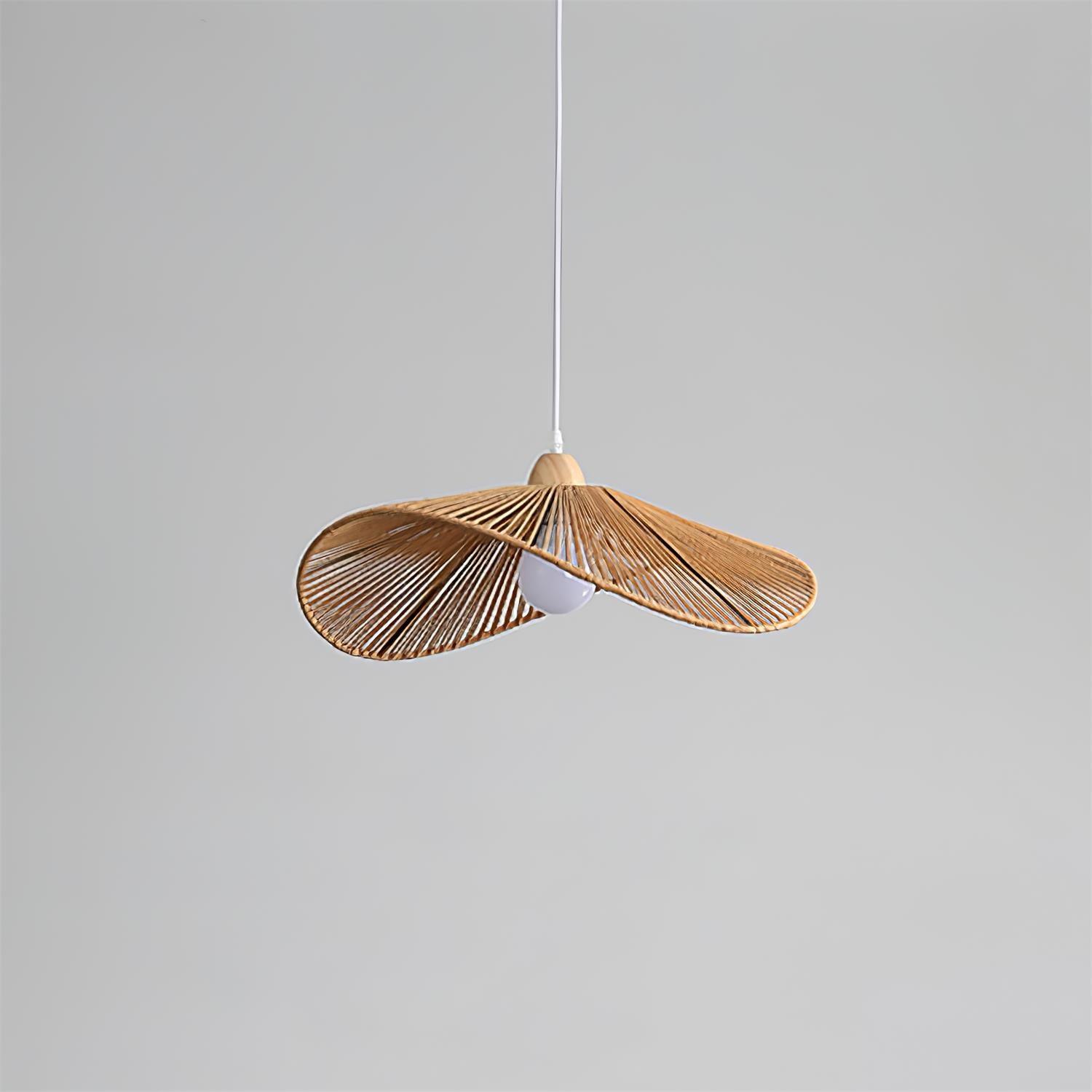 Pendant Lamp Woven Hemp Shade Sculptural Natural Modern