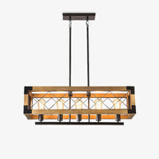 Grid Kitchen Island Rectangle Chandelier-Neutral Decor