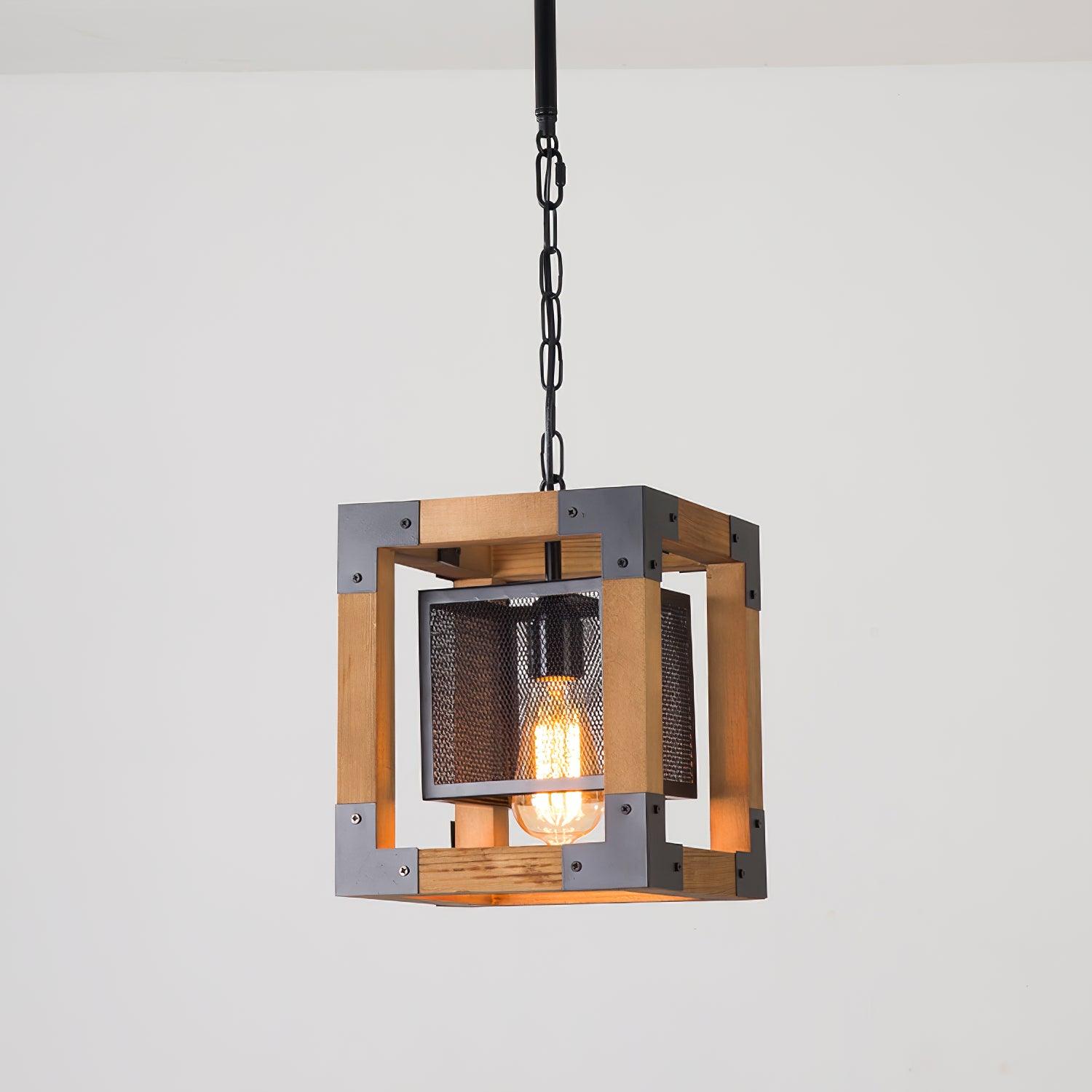 Grid Kitchen Island Rectangle Chandelier-Neutral Decor