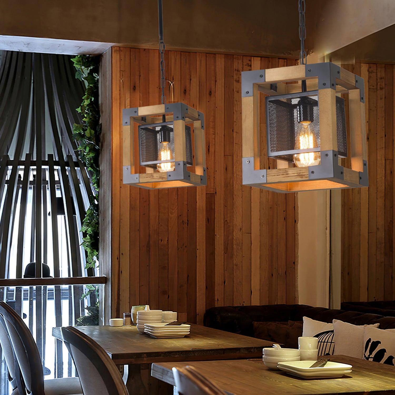 Grid Kitchen Island Rectangle Chandelier-Neutral Decor