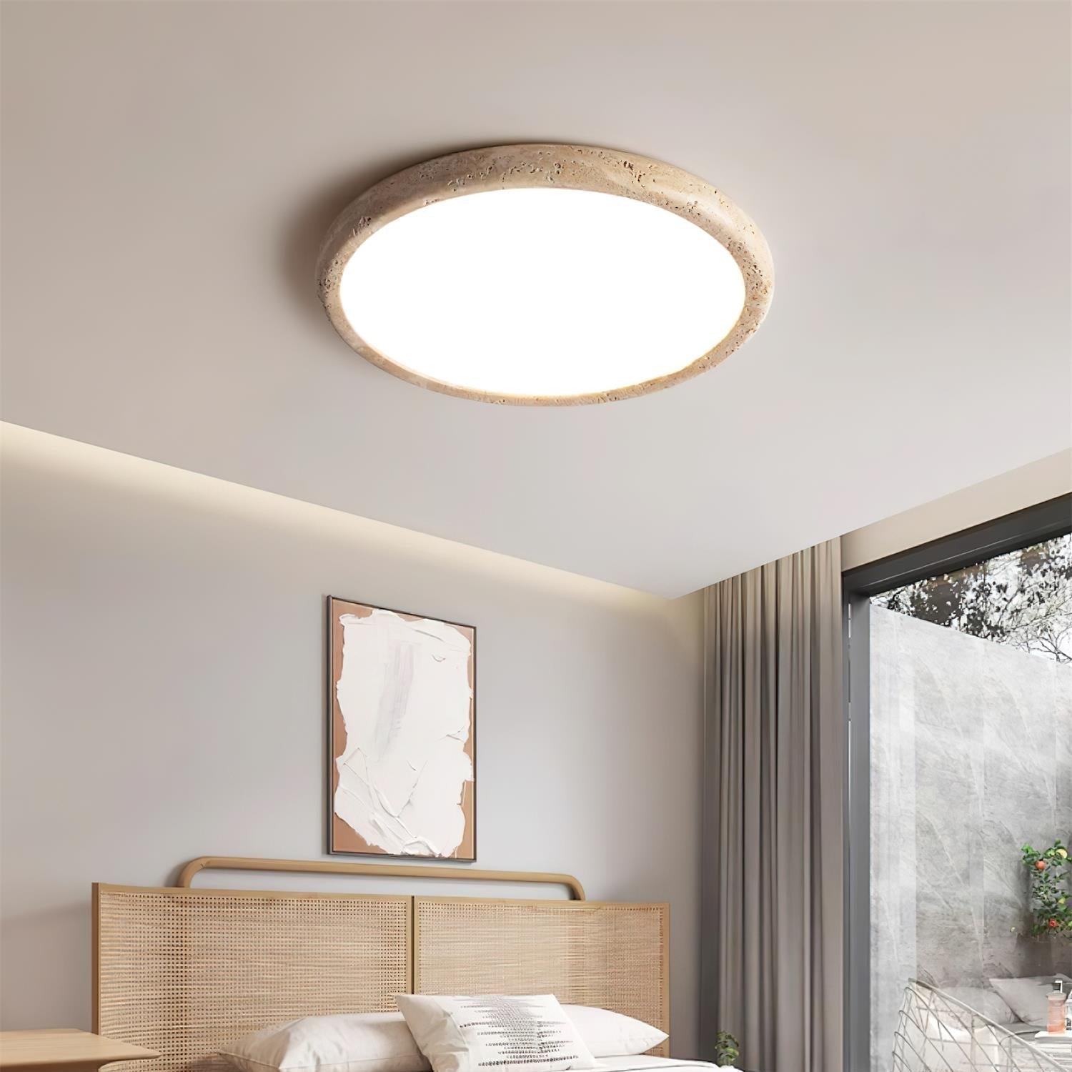 Lunaro Travertine Ceiling Light