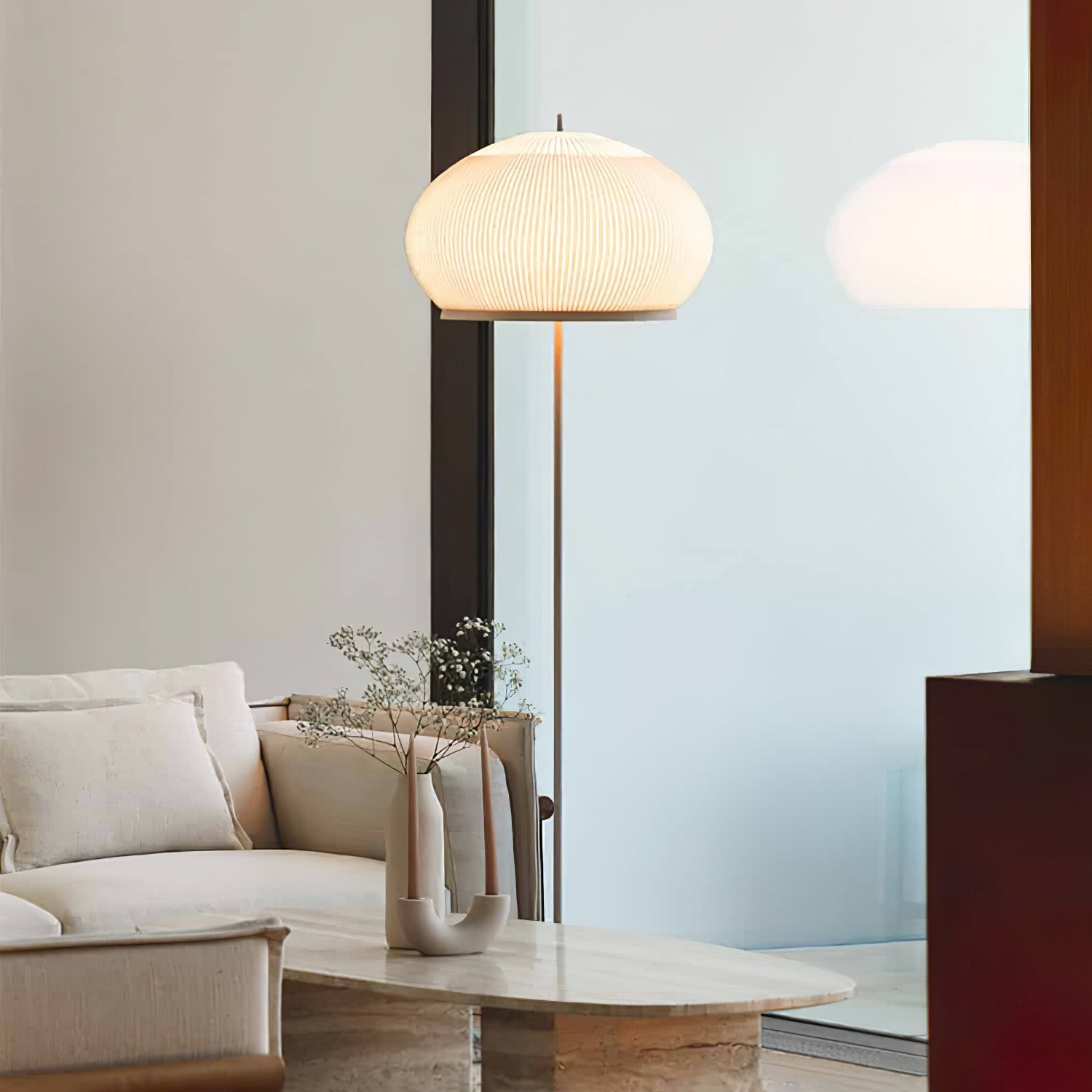 Sorenix Steel Fabric Floor Lamp-Neutral Decor