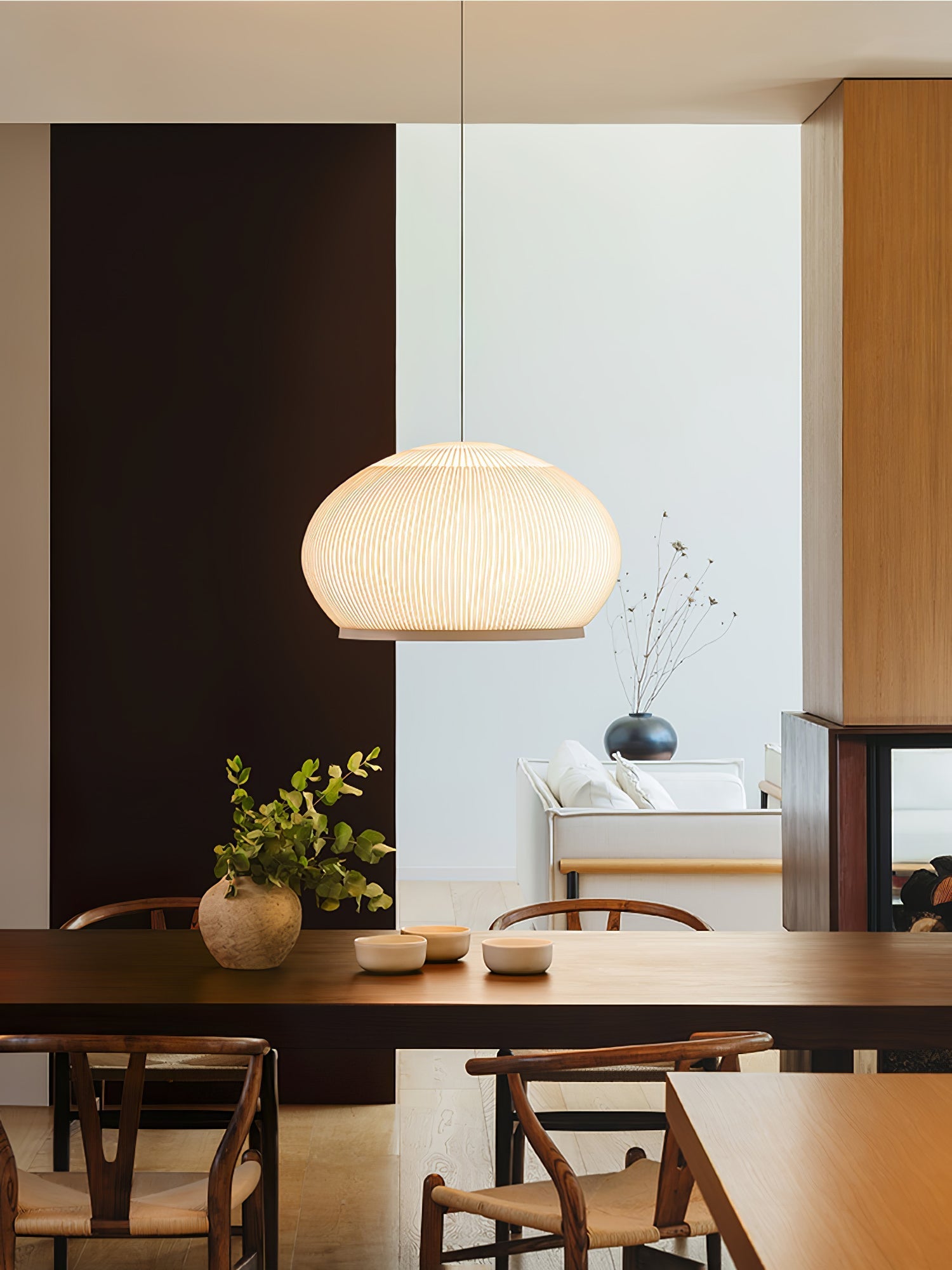 Blythe Minimalist Fabric Pendant Light-Neutral Decor