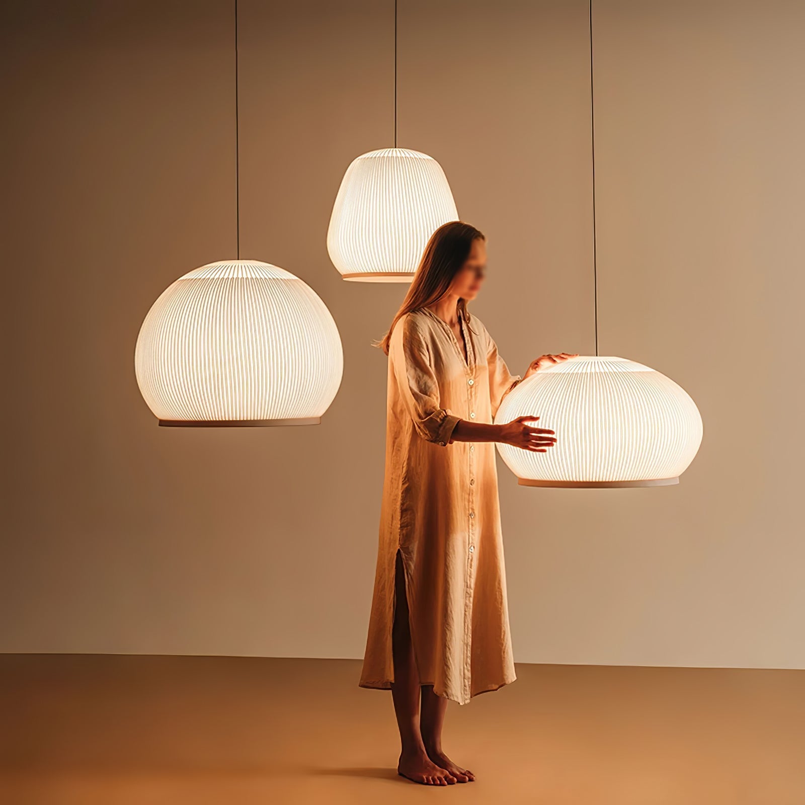 Blythe Minimalist Fabric Pendant Light-Neutral Decor