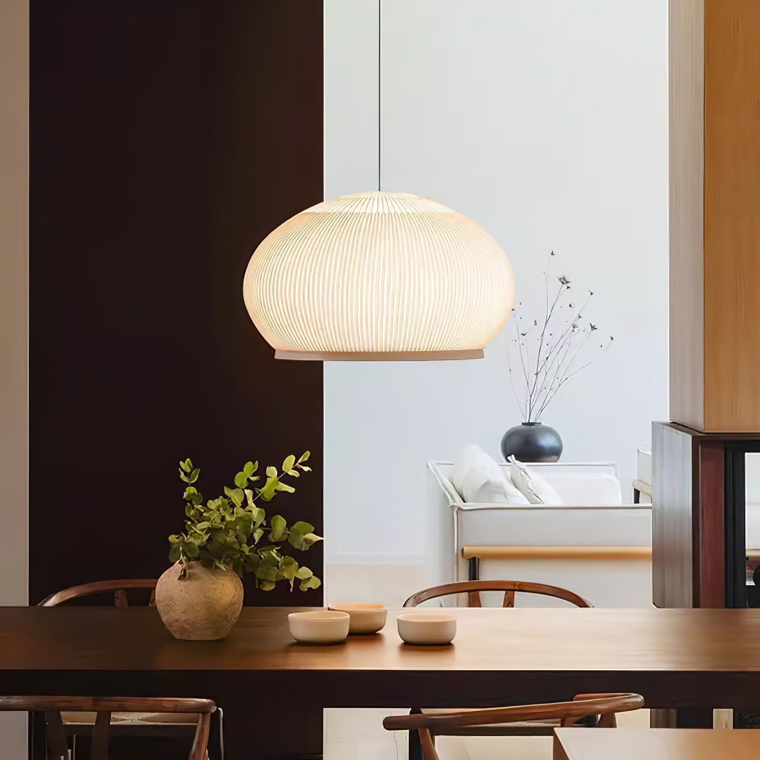Blythe Minimalist Fabric Pendant Light-Neutral Decor