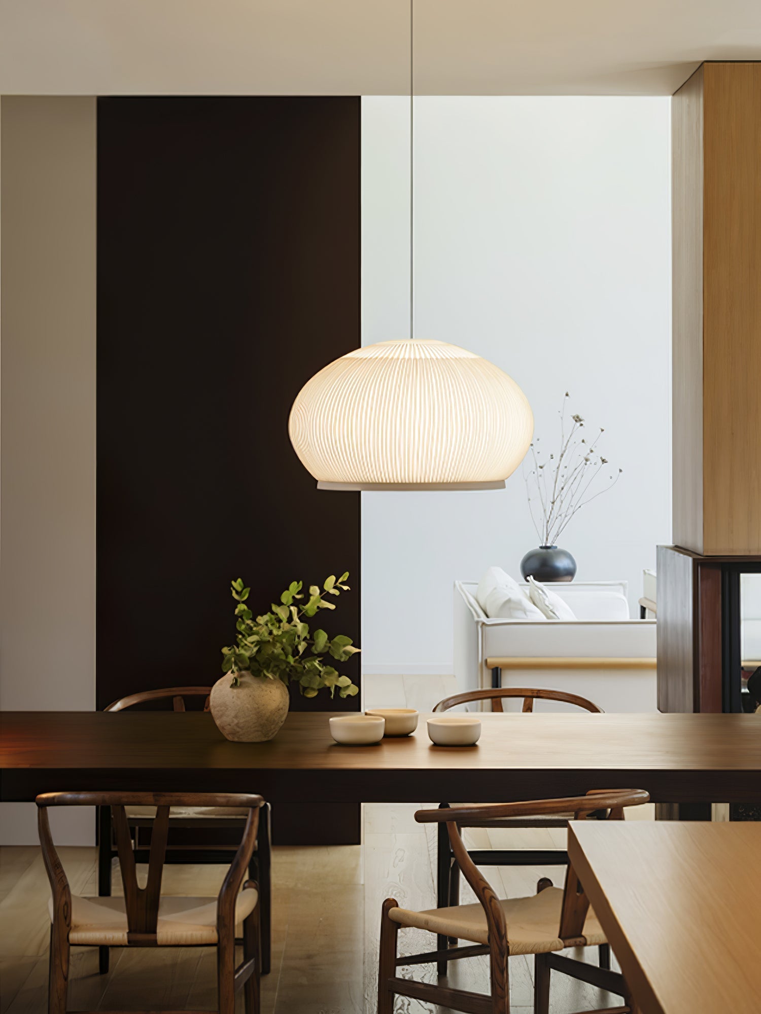 Blythe Minimalist Fabric Pendant Light-Neutral Decor