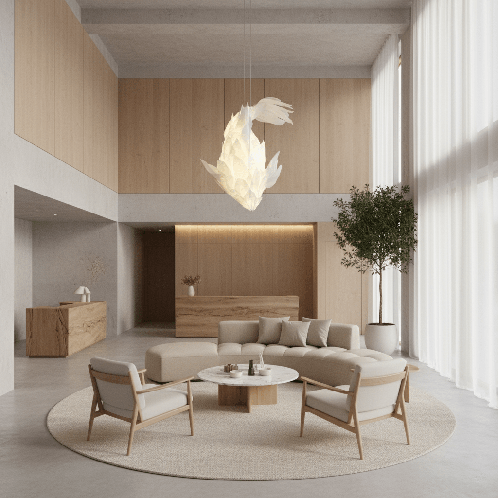 Koi Fish Inspired Chandelier-Neutral Decor