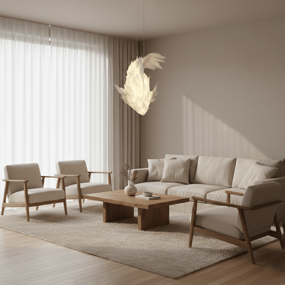 Koi Fish Inspired Chandelier-Neutral Decor