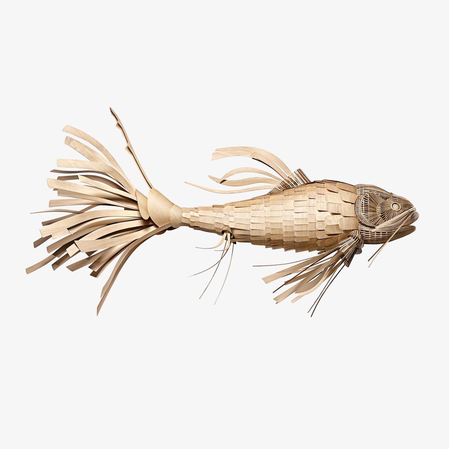 Faelor Chandelier Wooden Fish Handmade-Neutral Decor