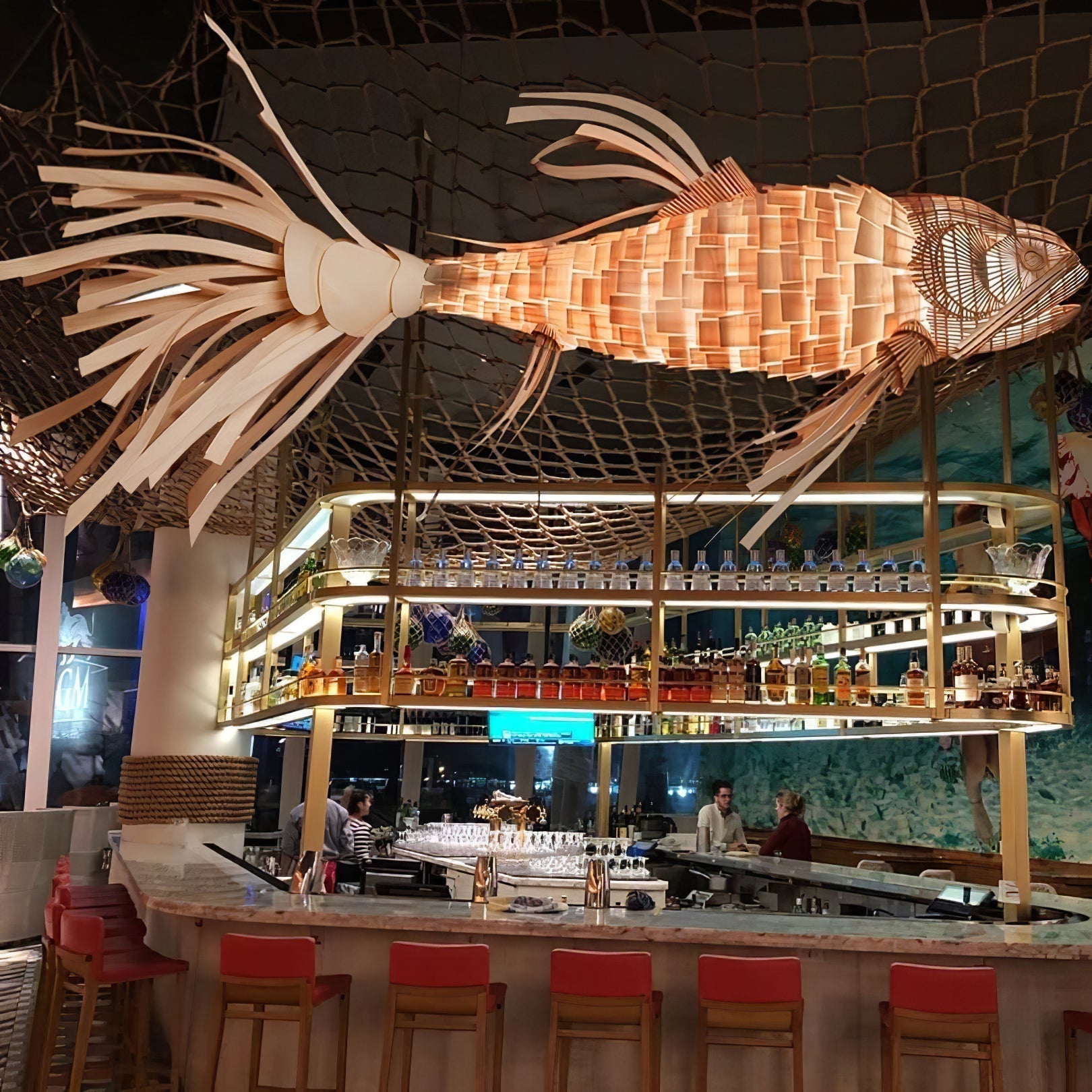 Koi Wood Chandelier