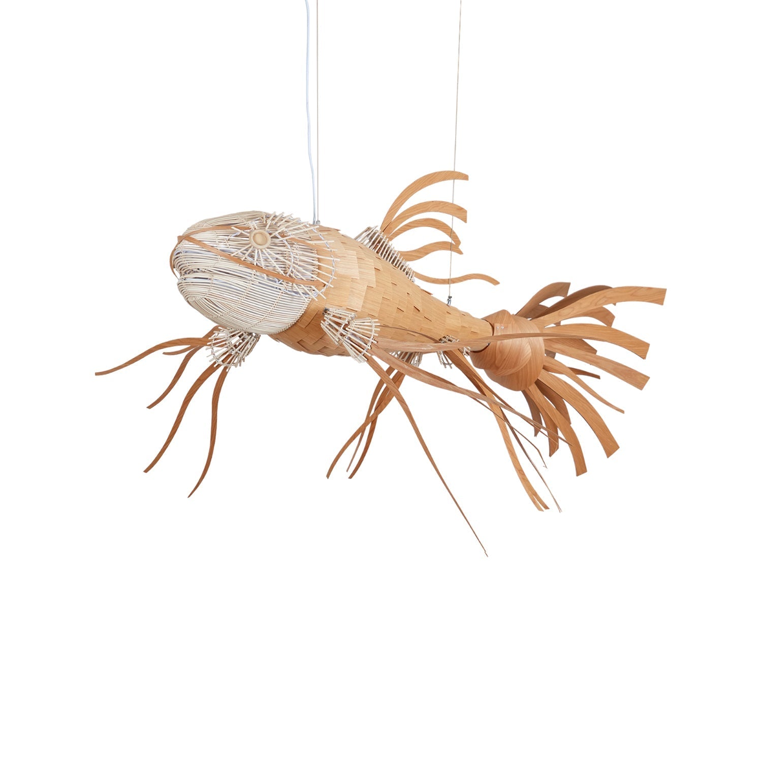 Faelor Chandelier Wooden Fish Handmade-Neutral Decor