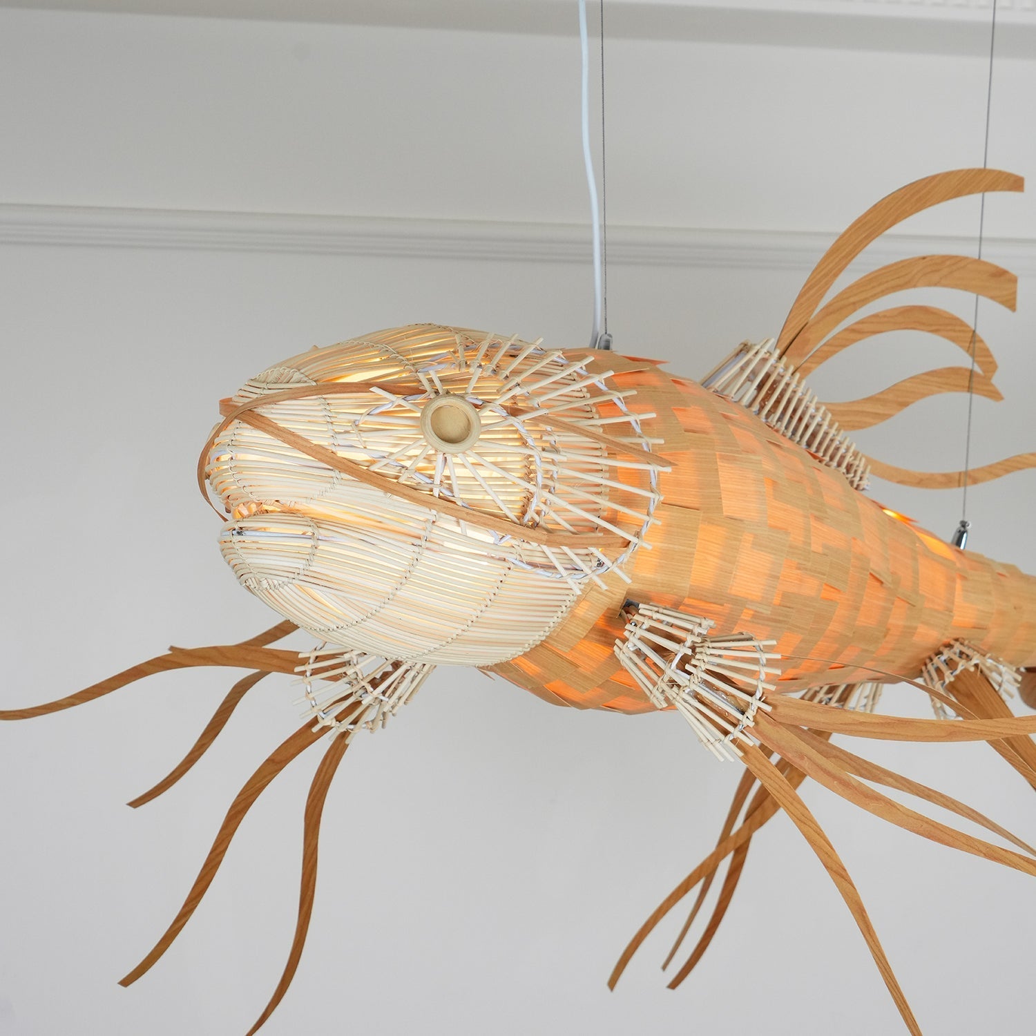 Faelor Chandelier Wooden Fish Handmade-Neutral Decor