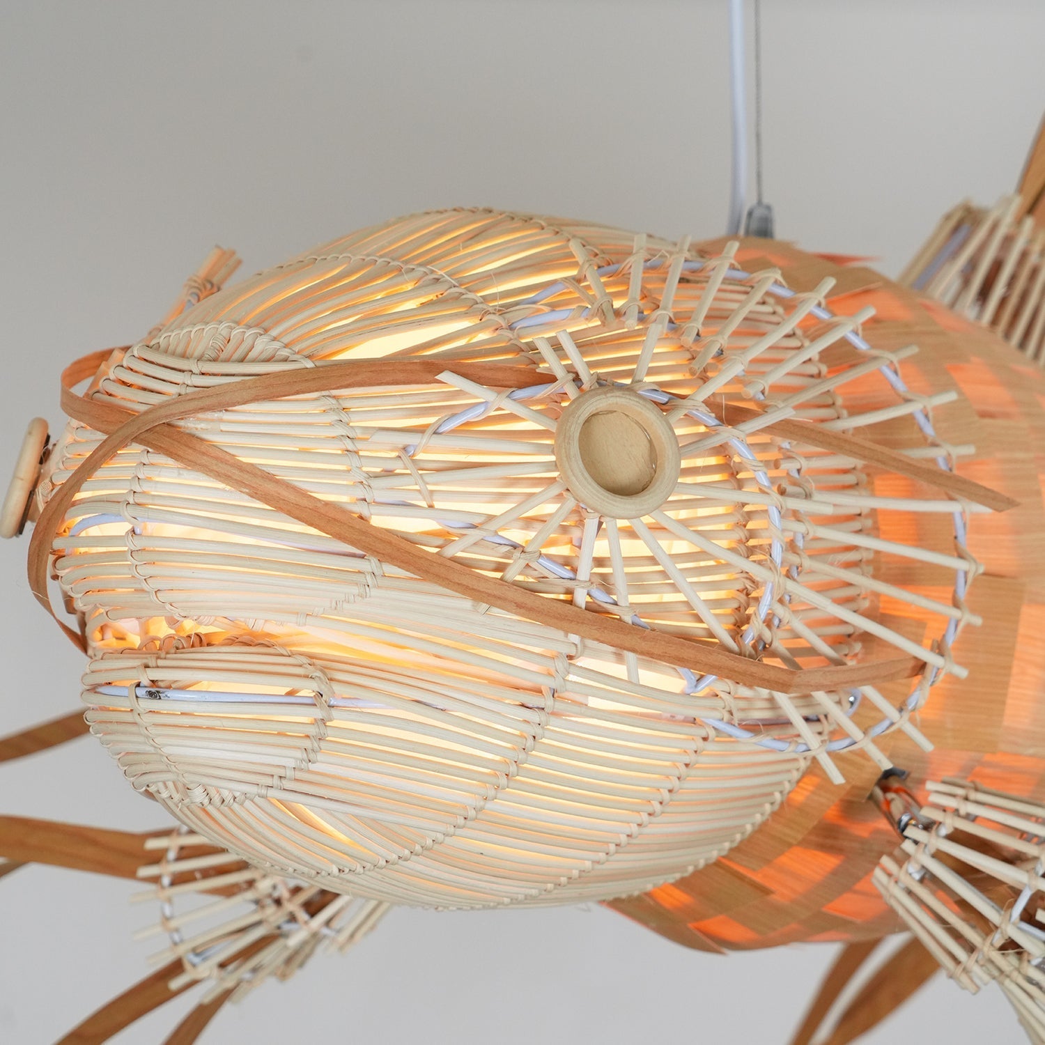 Faelor Chandelier Wooden Fish Handmade-Neutral Decor