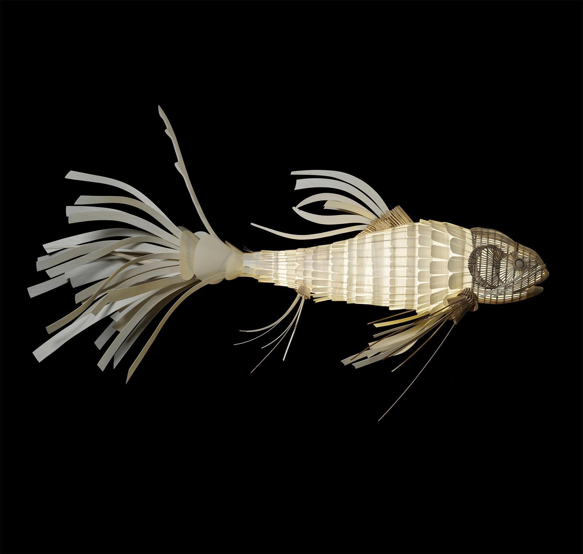 Faelor Chandelier Wooden Fish Handmade-Neutral Decor