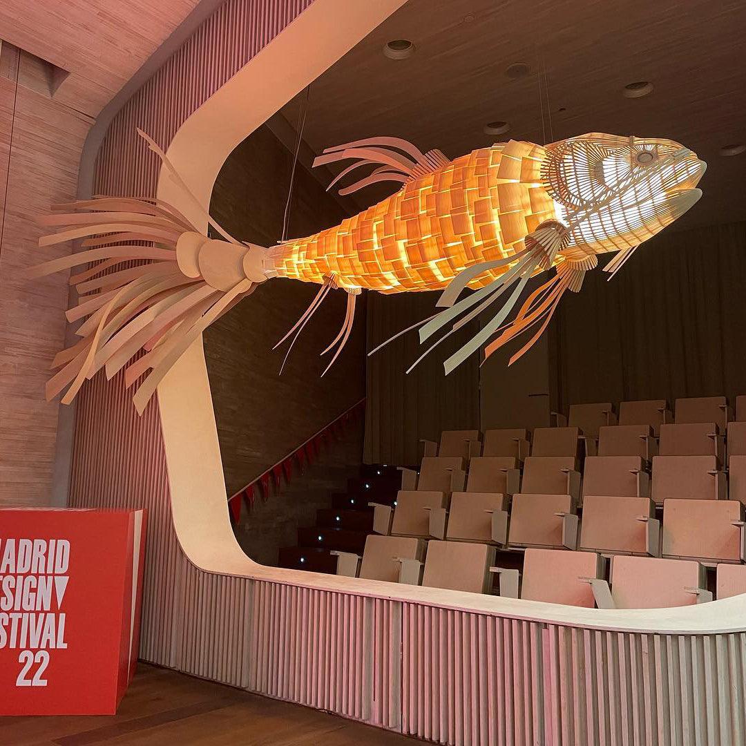 Faelor Chandelier Wooden Fish Handmade-Neutral Decor