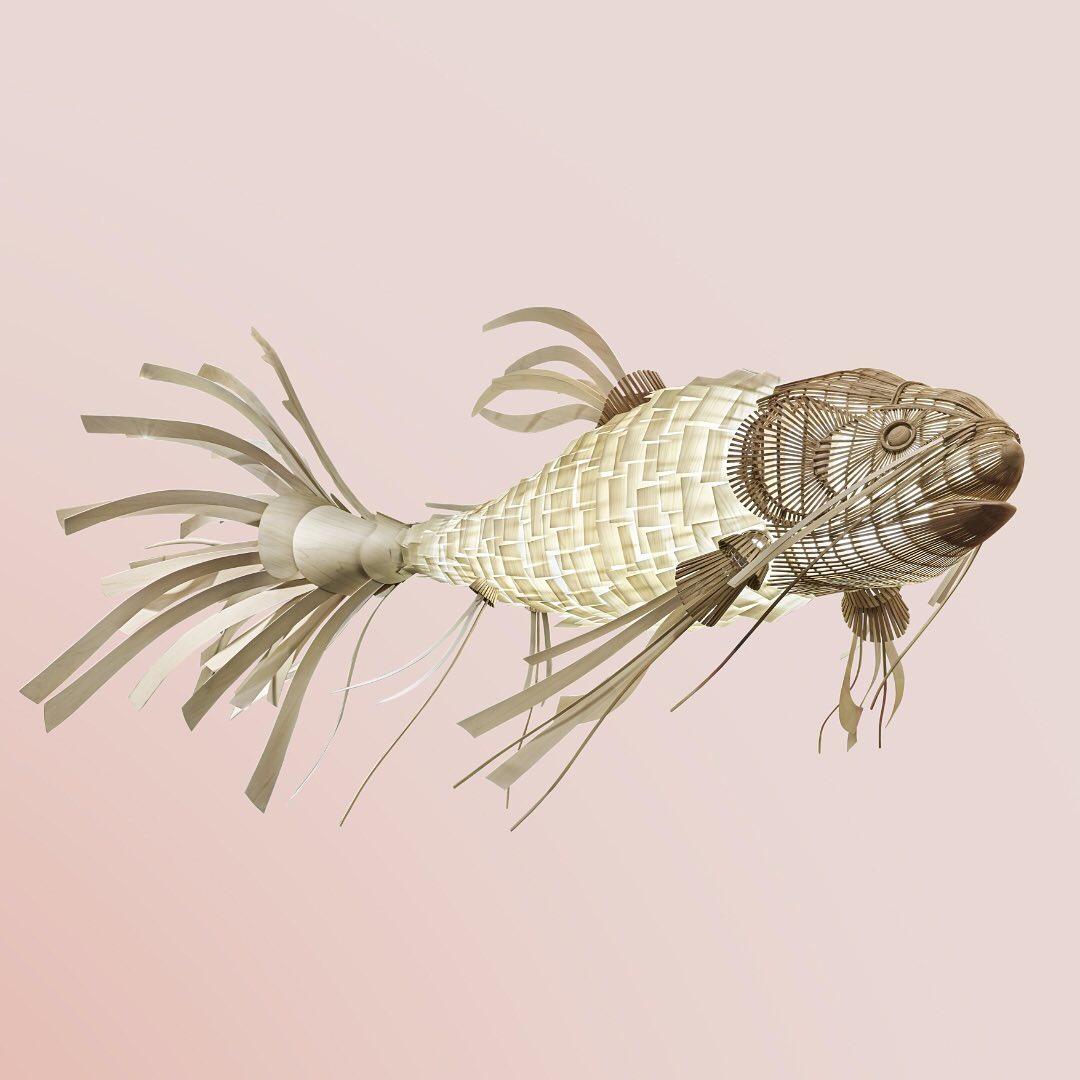 Faelor Chandelier Wooden Fish Handmade-Neutral Decor