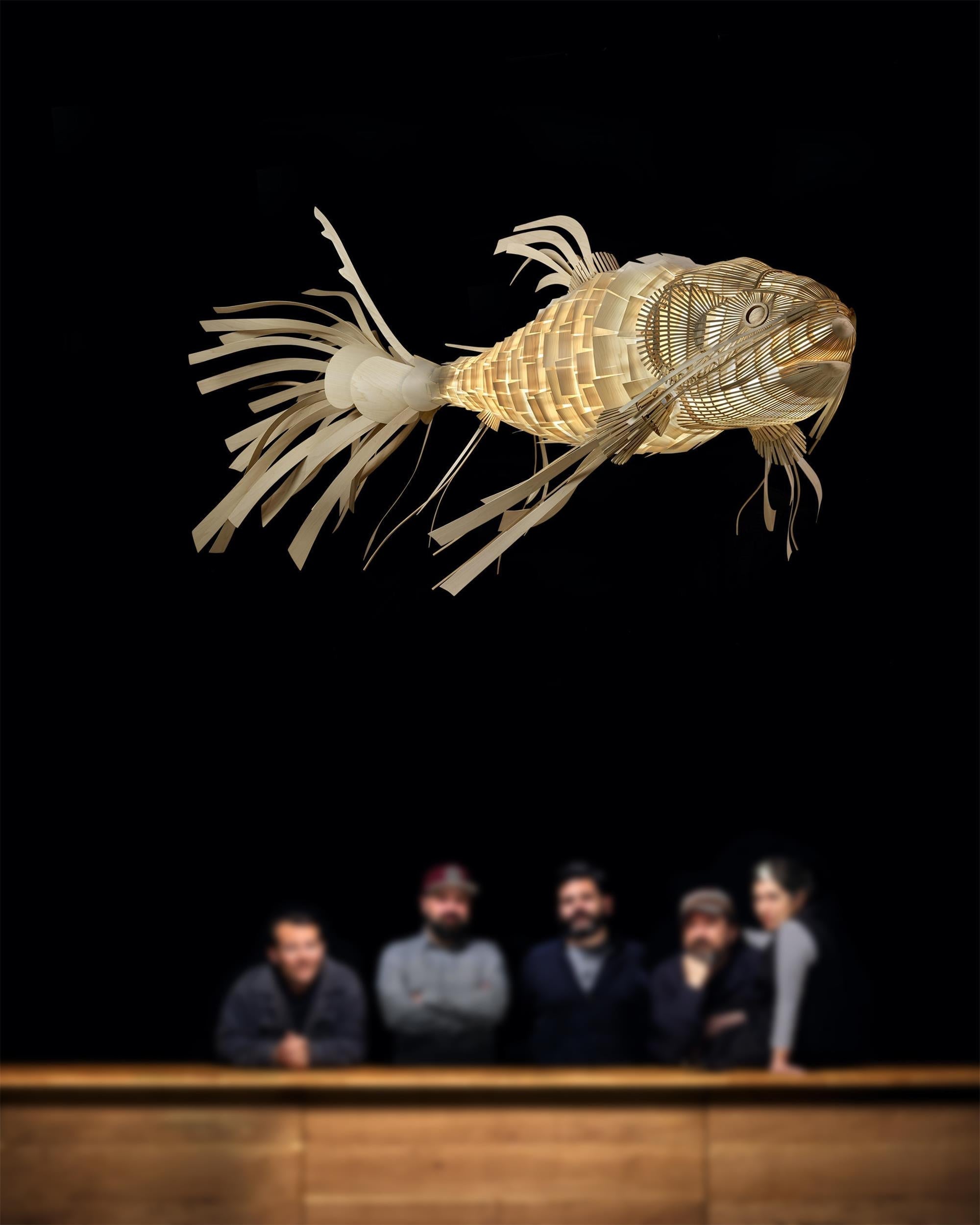 Koi Wood Chandelier