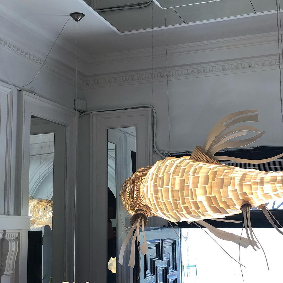 Faelor Chandelier Wooden Fish Handmade-Neutral Decor