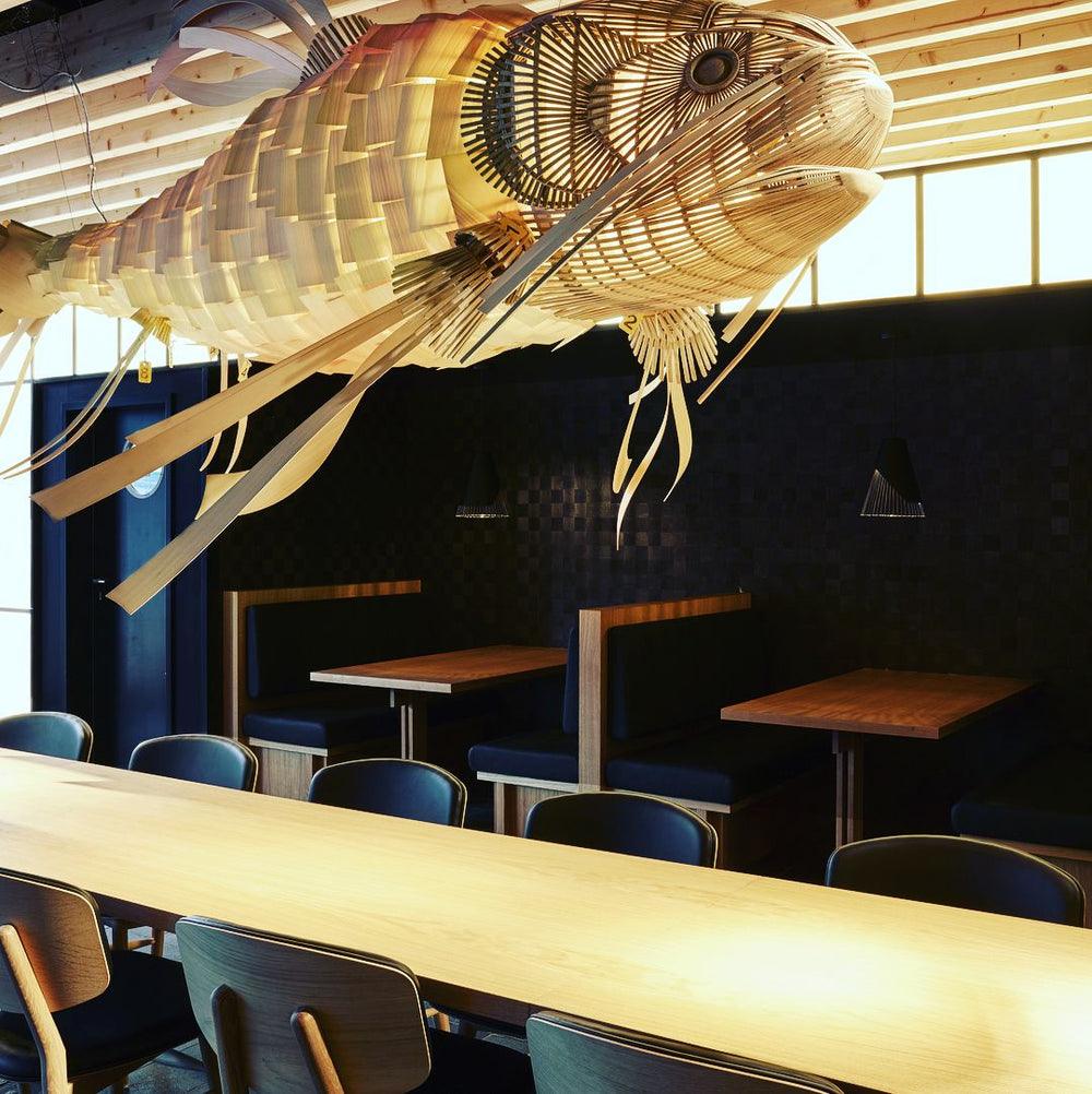 Faelor Chandelier Wooden Fish Handmade-Neutral Decor