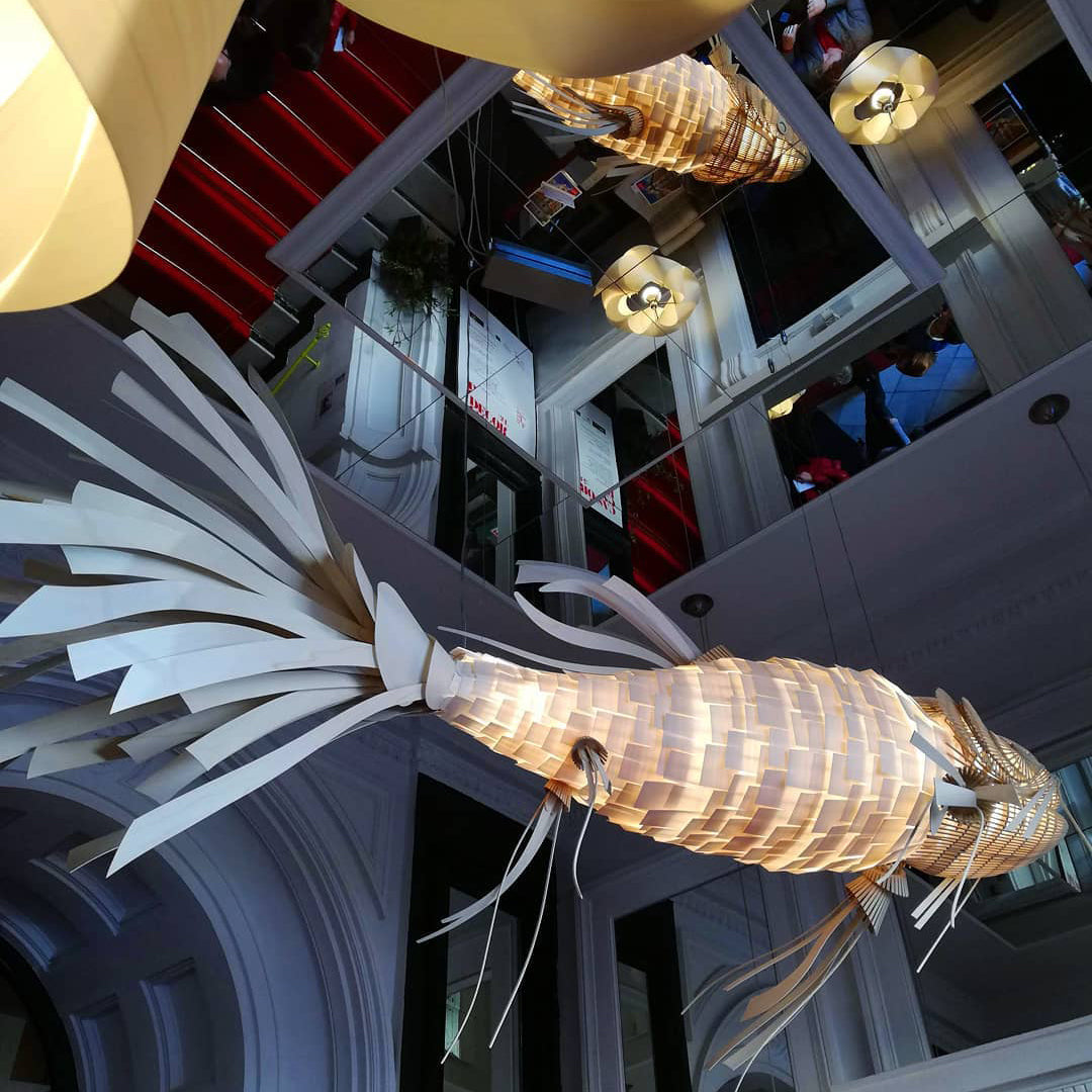 Koi Wood Chandelier