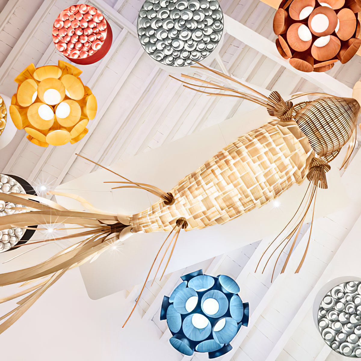 Koi Wood Chandelier