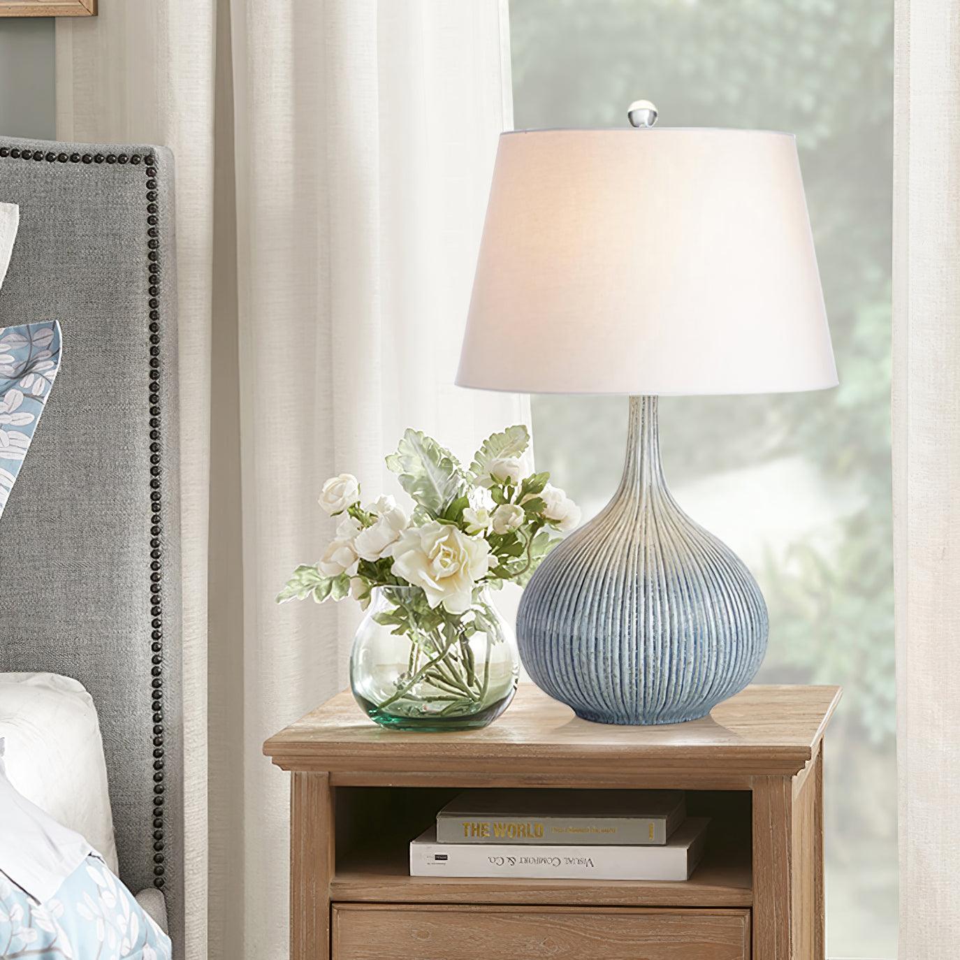 Deyra Ceramic Fabric Table Lamp-Neutral Decor