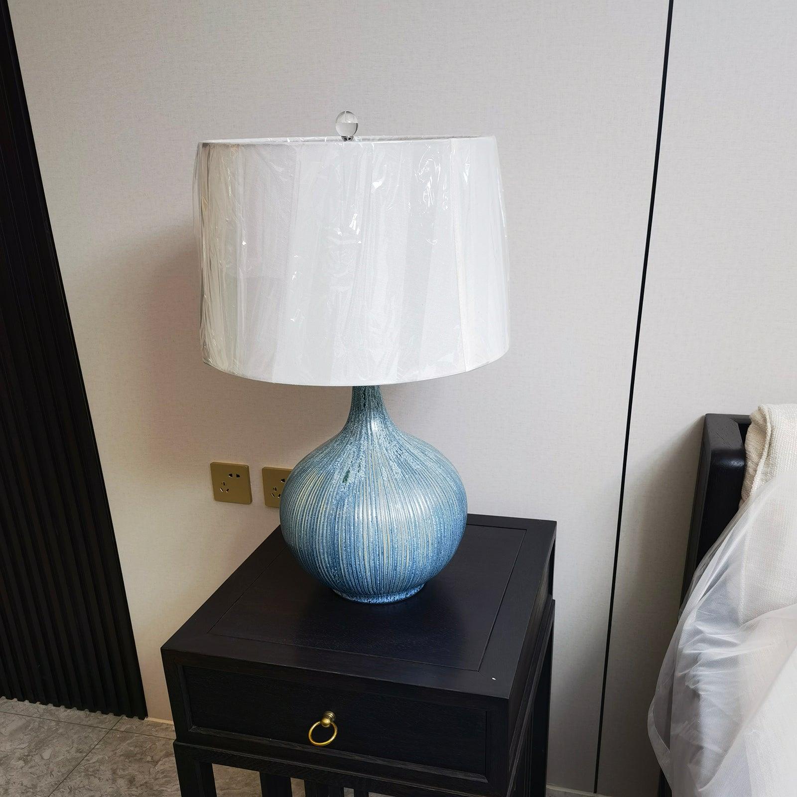 Deyra Ceramic Fabric Table Lamp-Neutral Decor
