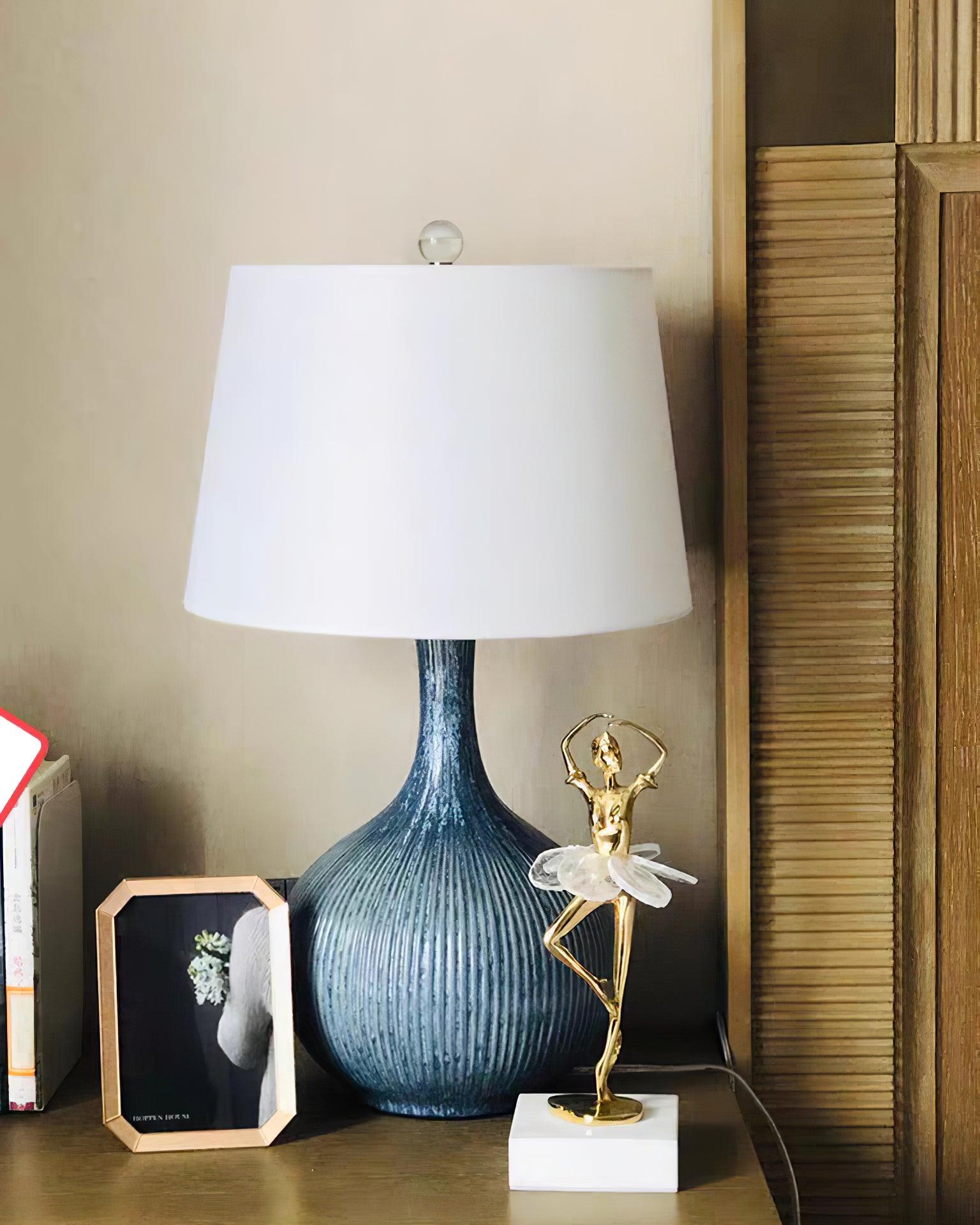 Deyra Ceramic Fabric Table Lamp-Neutral Decor