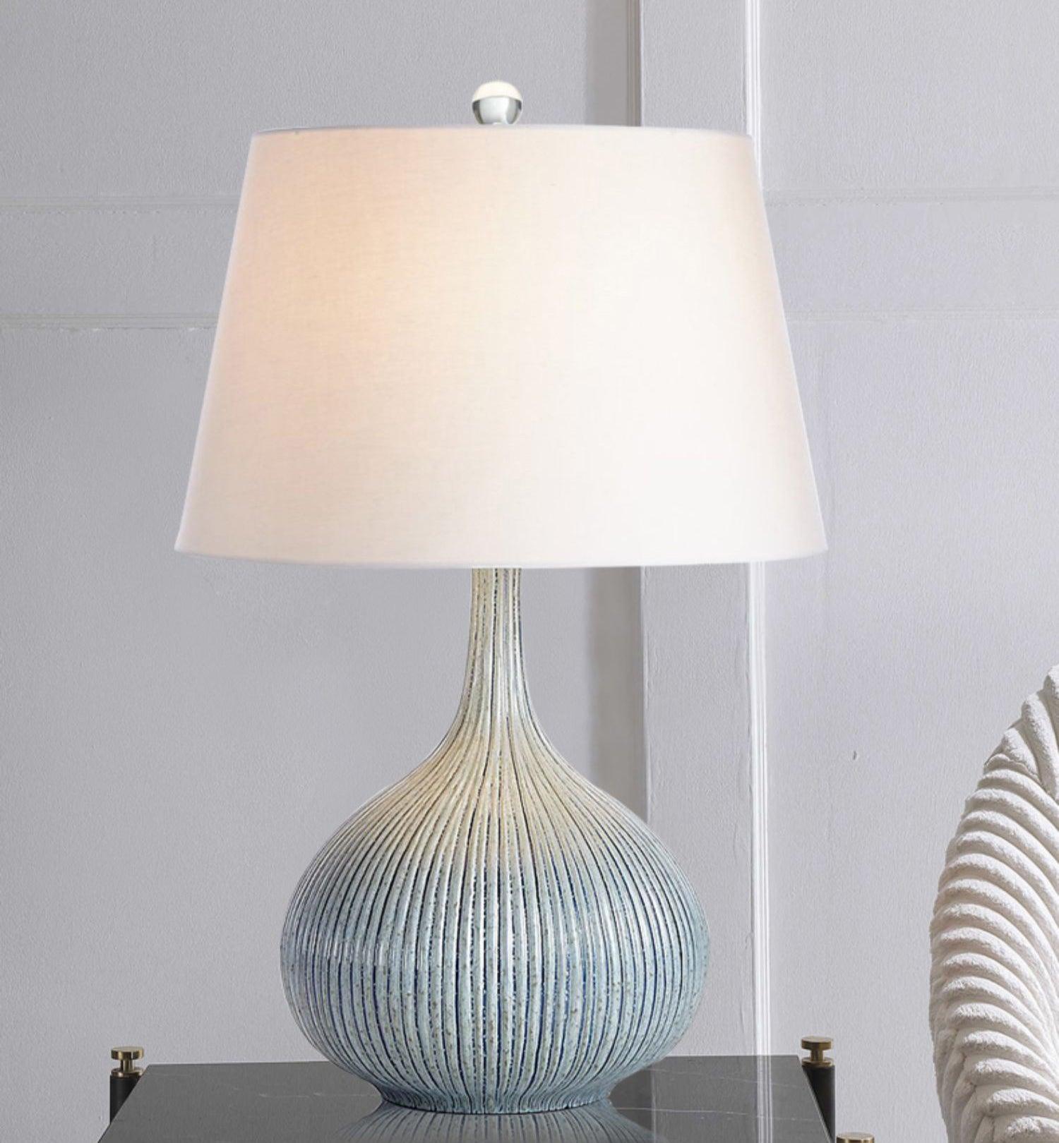 Deyra Ceramic Fabric Table Lamp-Neutral Decor