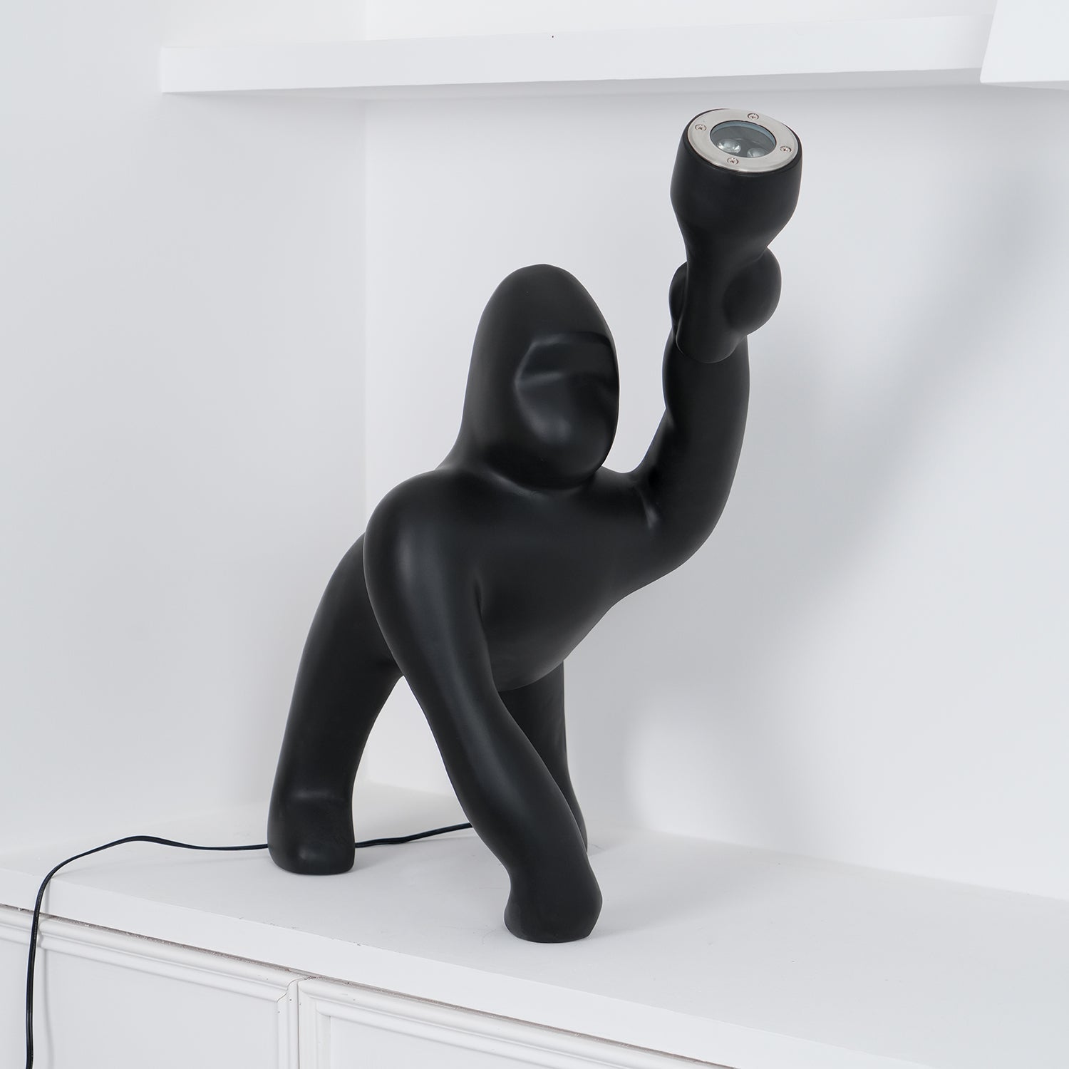 Zasolil Artistic Resin Gorilla Floor Lamp-Neutral Decor