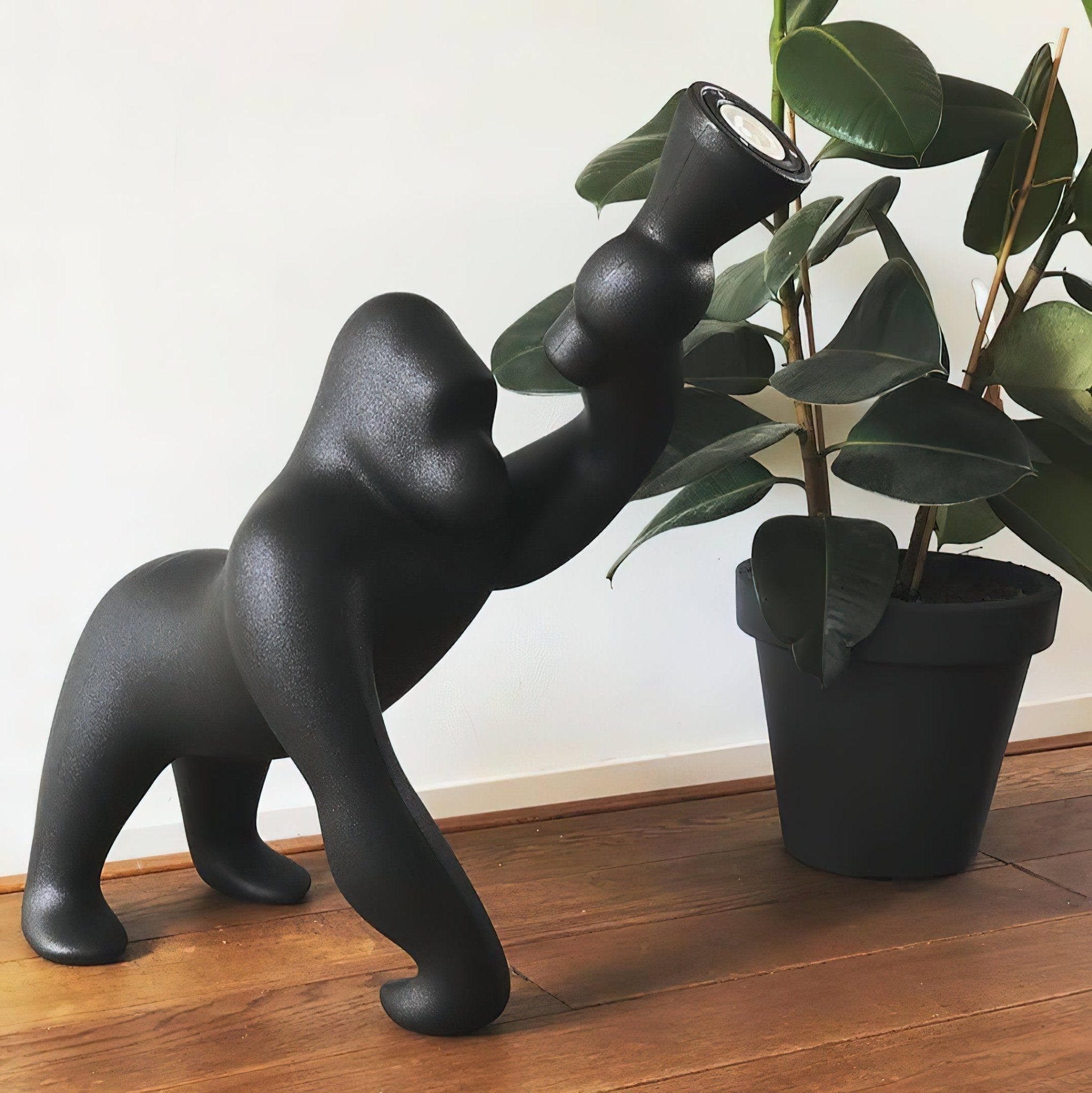 Zasolil Artistic Resin Gorilla Floor Lamp-Neutral Decor