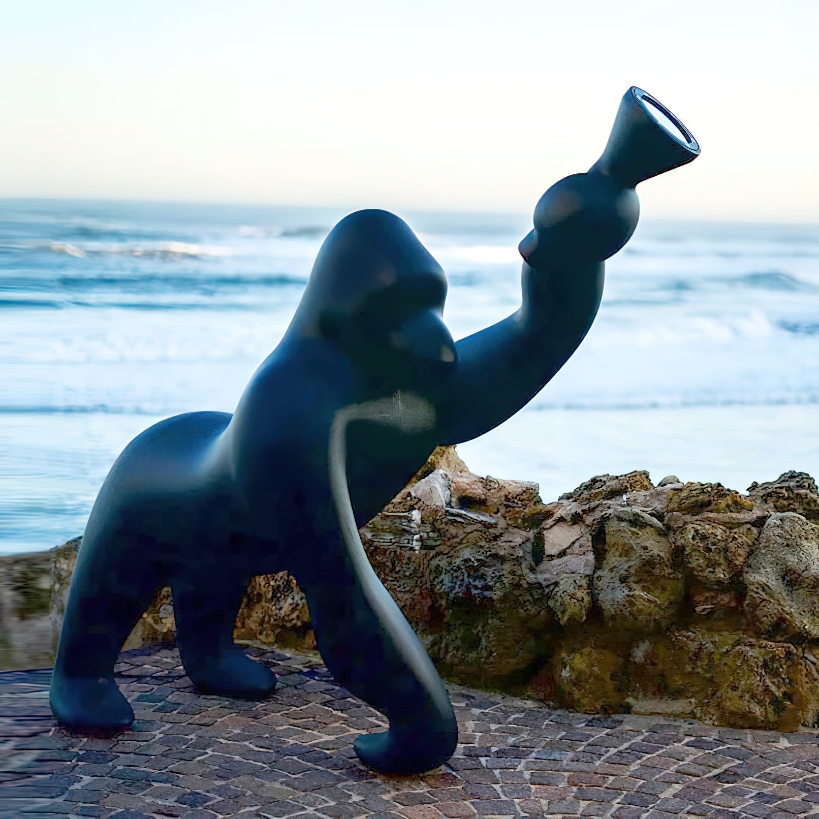 Zasolil Artistic Resin Gorilla Floor Lamp-Neutral Decor