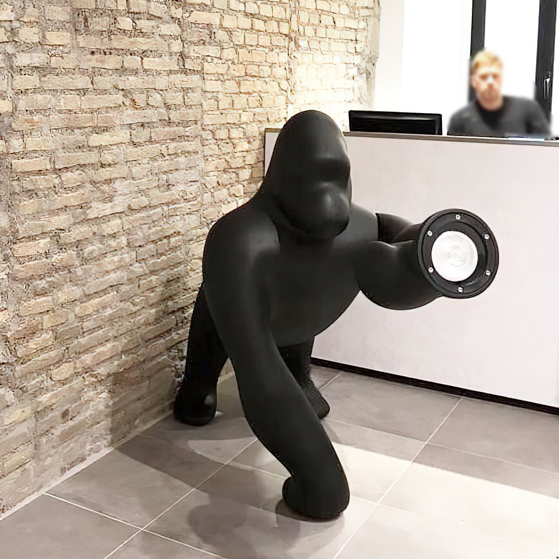 Zasolil Artistic Resin Gorilla Floor Lamp-Neutral Decor