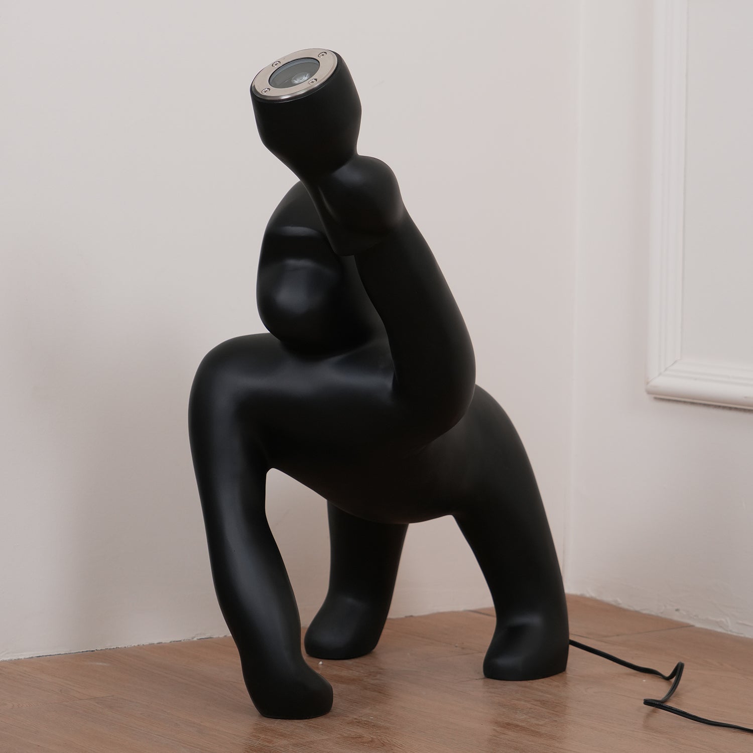 Zasolil Artistic Resin Gorilla Floor Lamp-Neutral Decor
