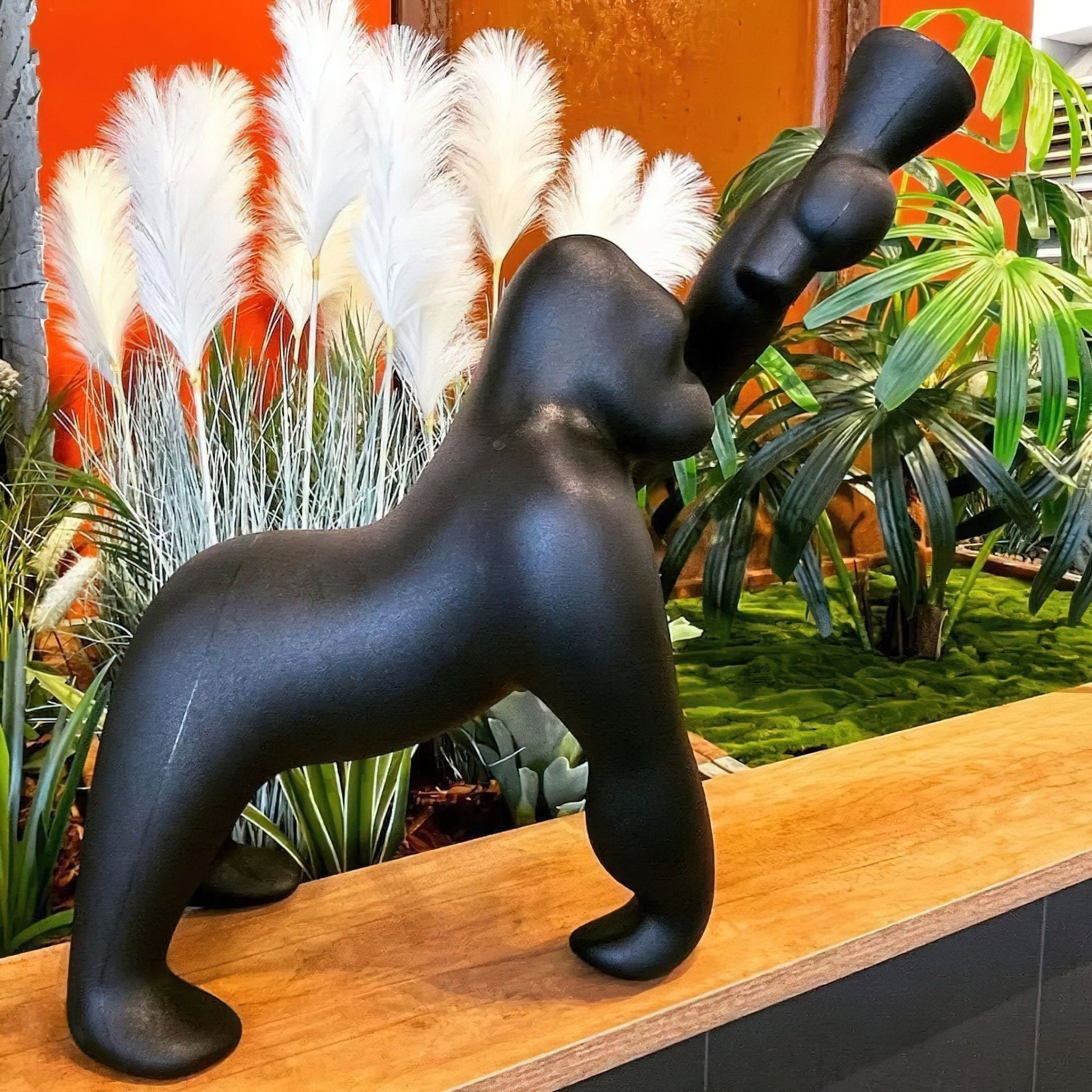 Zasolil Artistic Resin Gorilla Floor Lamp-Neutral Decor