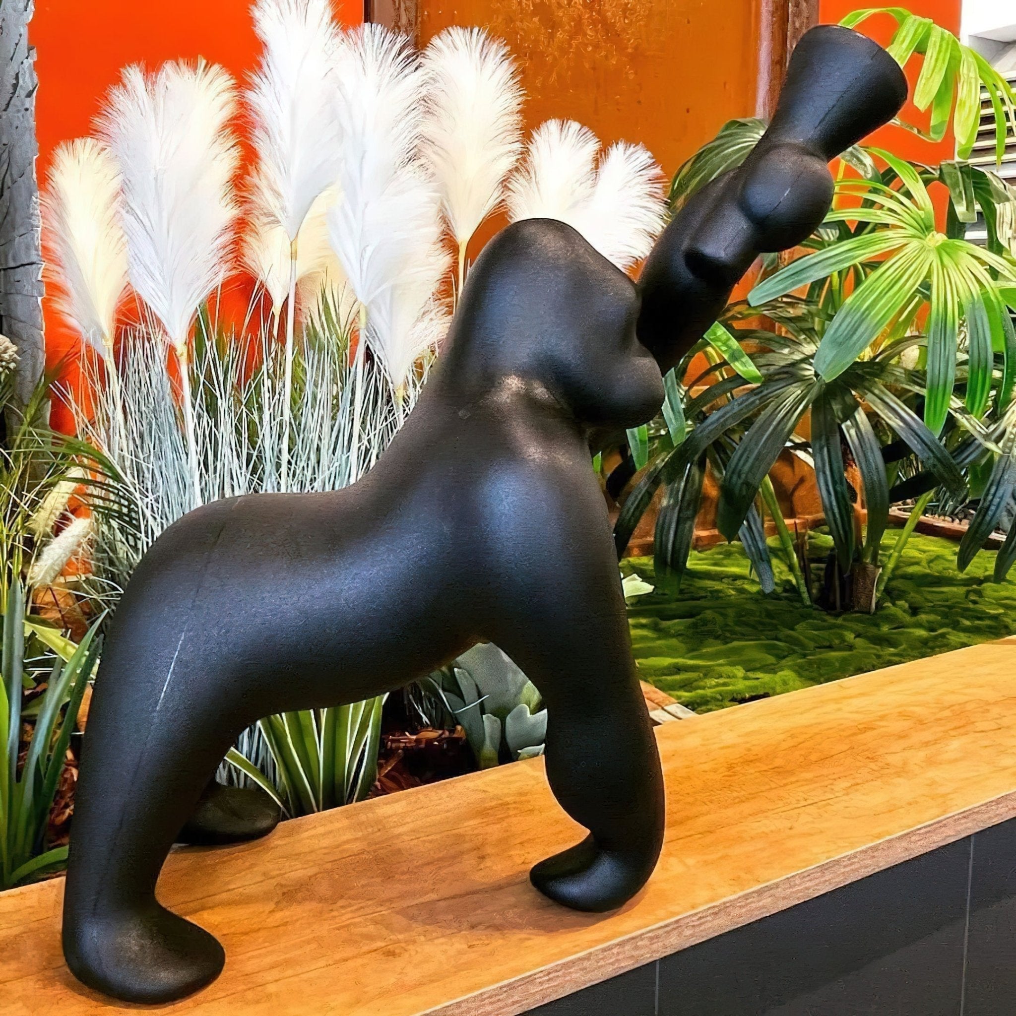 Zasolil Artistic Resin Gorilla Floor Lamp-Neutral Decor