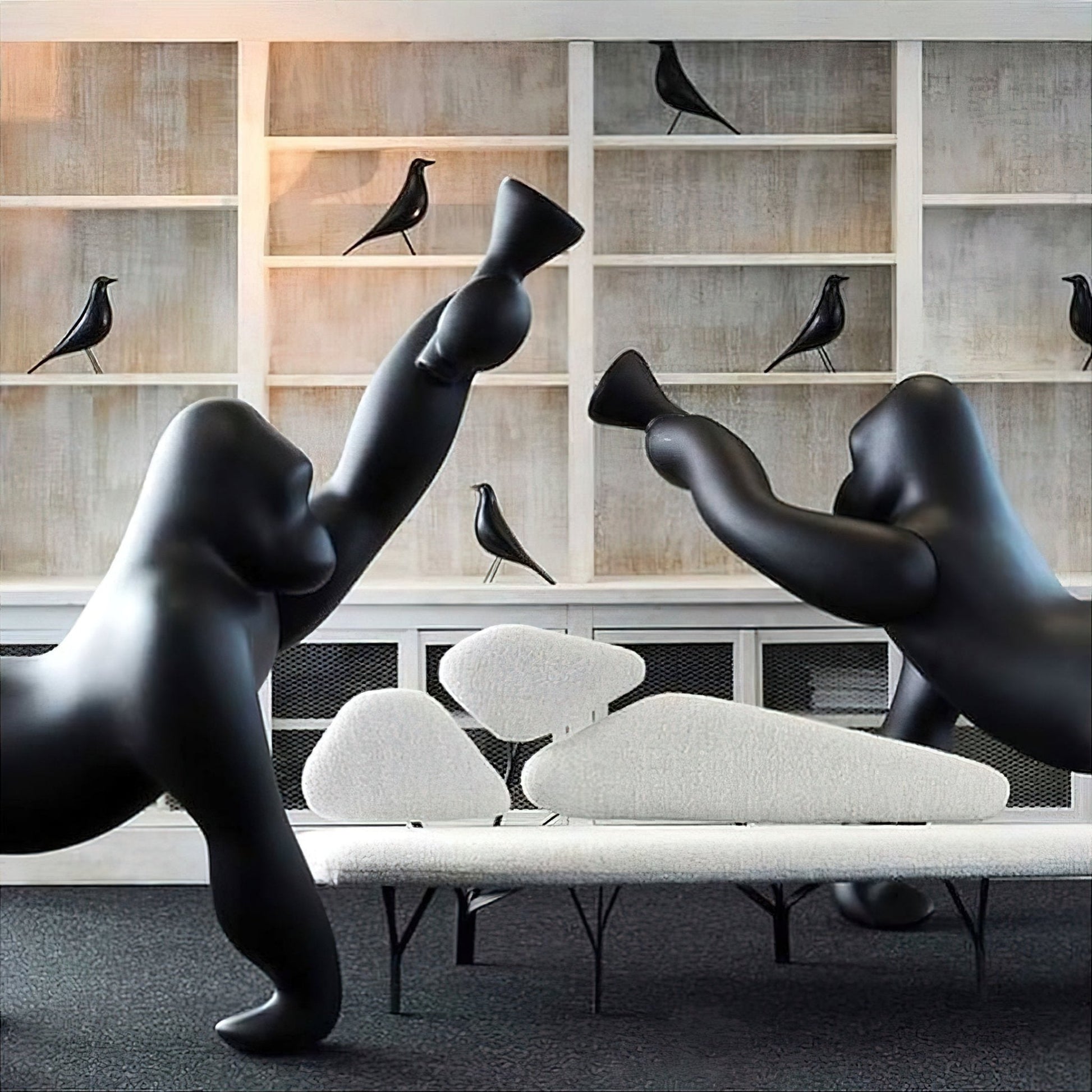 Zasolil Artistic Resin Gorilla Floor Lamp-Neutral Decor
