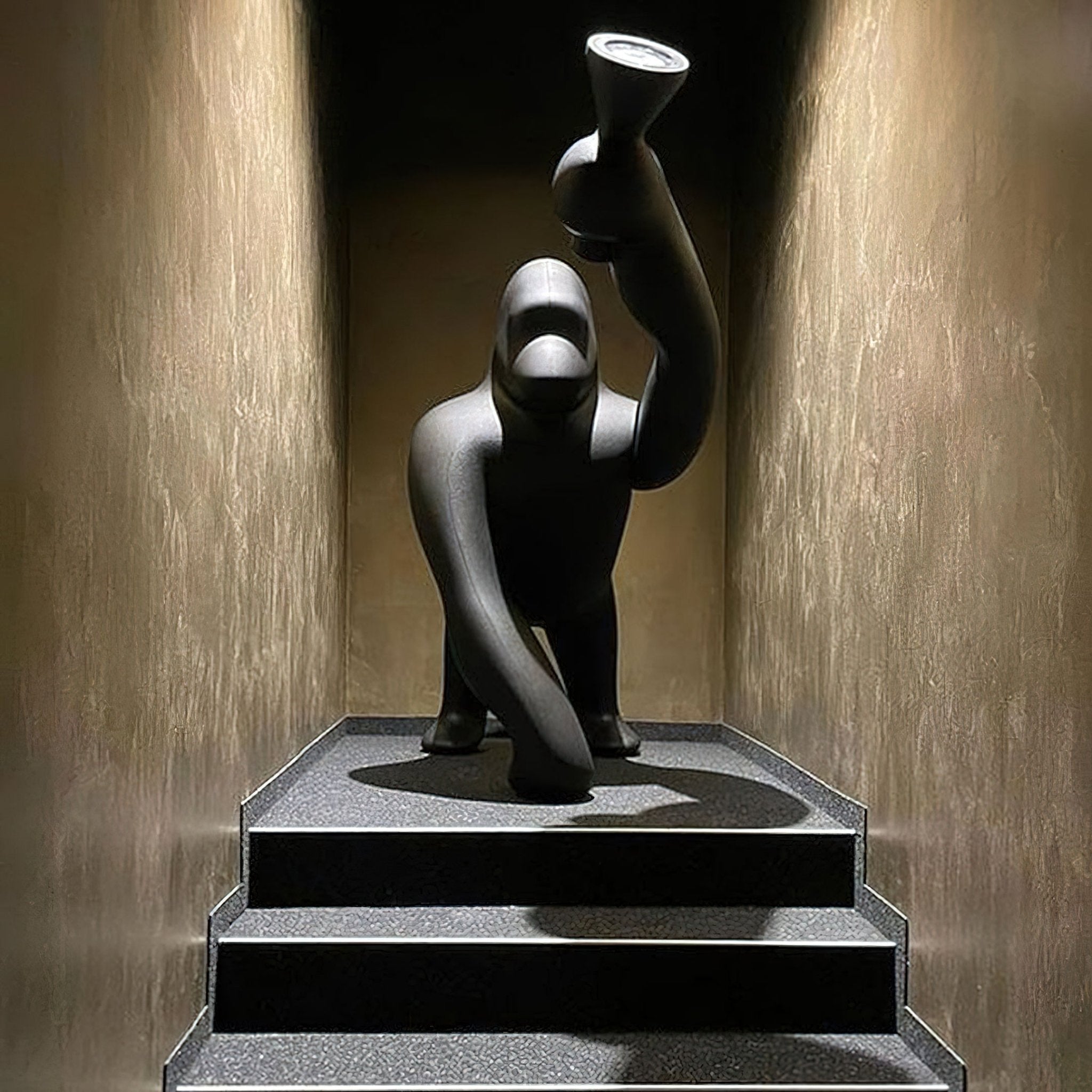 Zasolil Artistic Resin Gorilla Floor Lamp-Neutral Decor