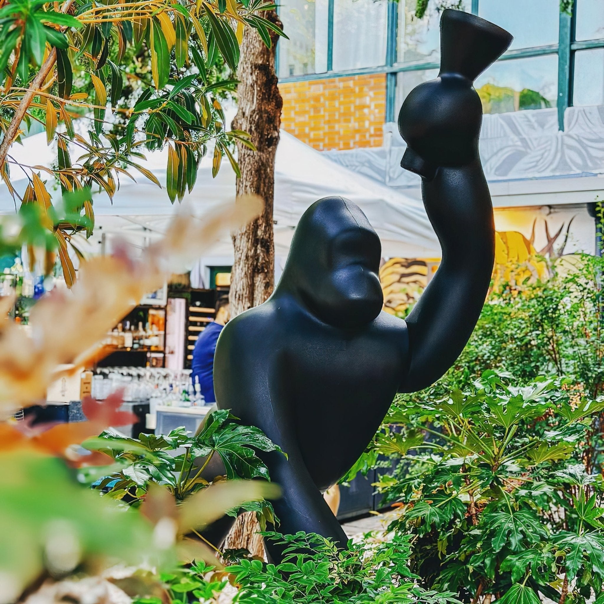 Zasolil Artistic Resin Gorilla Floor Lamp-Neutral Decor