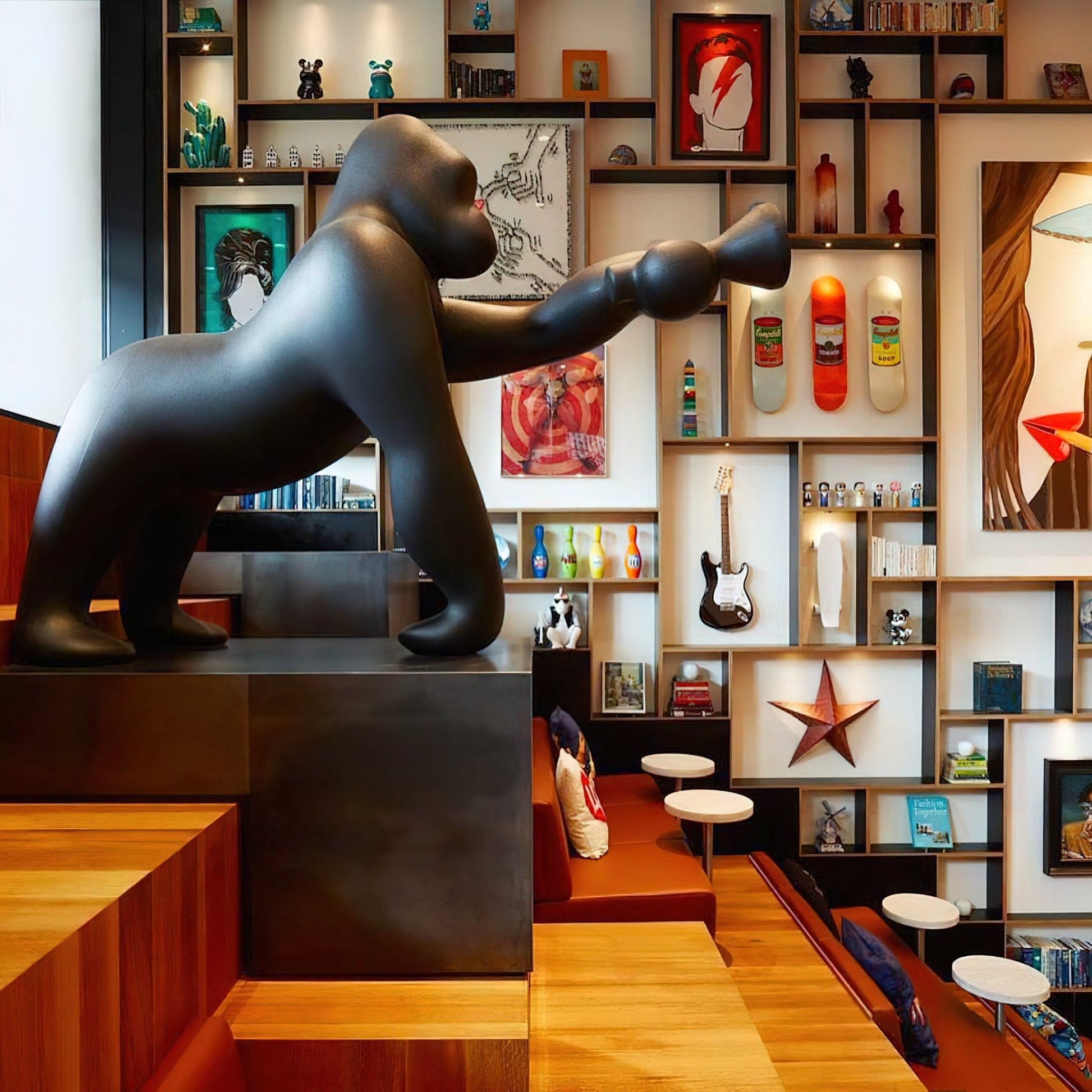 Zasolil Artistic Resin Gorilla Floor Lamp-Neutral Decor