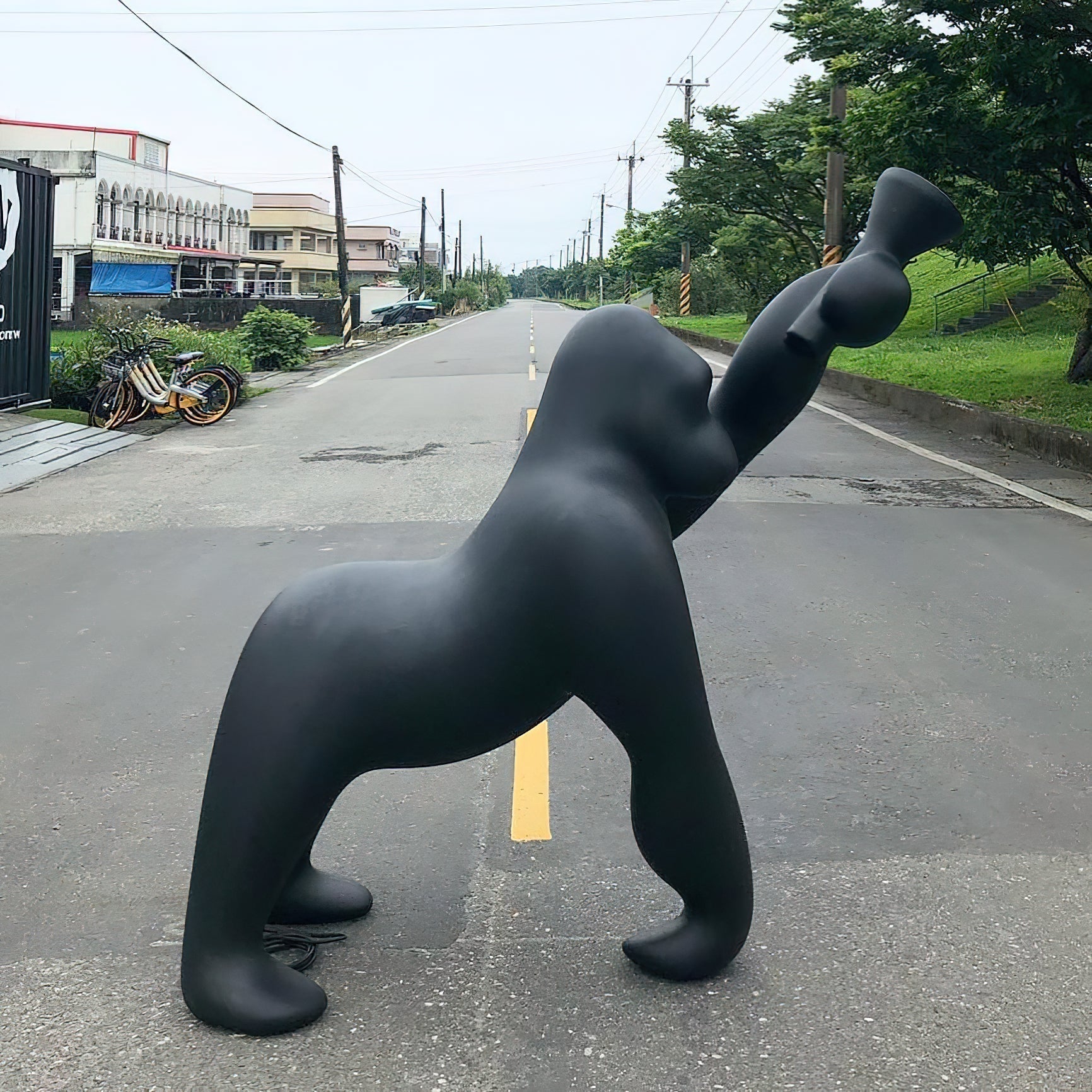 Zasolil Artistic Resin Gorilla Floor Lamp-Neutral Decor