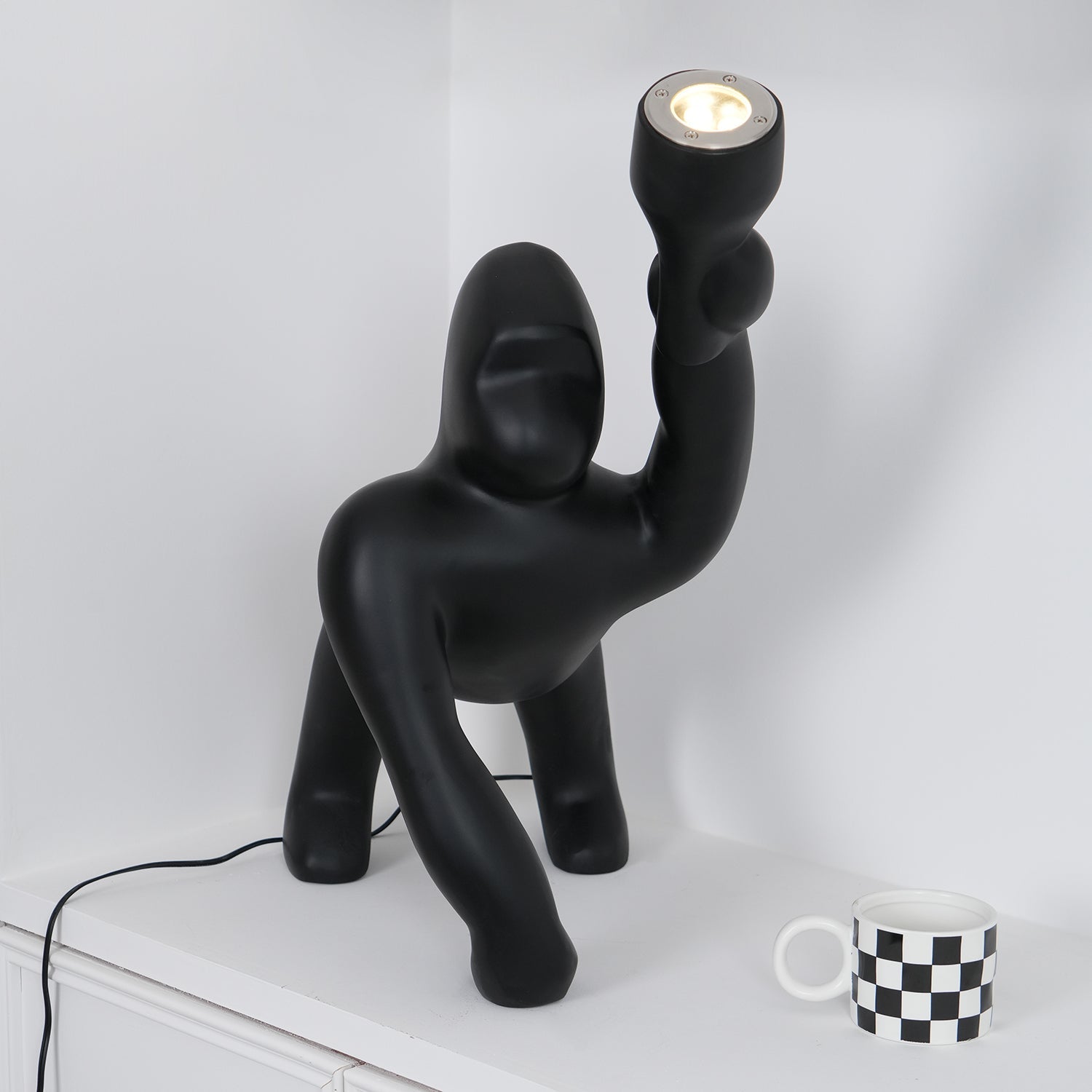 Zasolil Artistic Resin Gorilla Floor Lamp-Neutral Decor