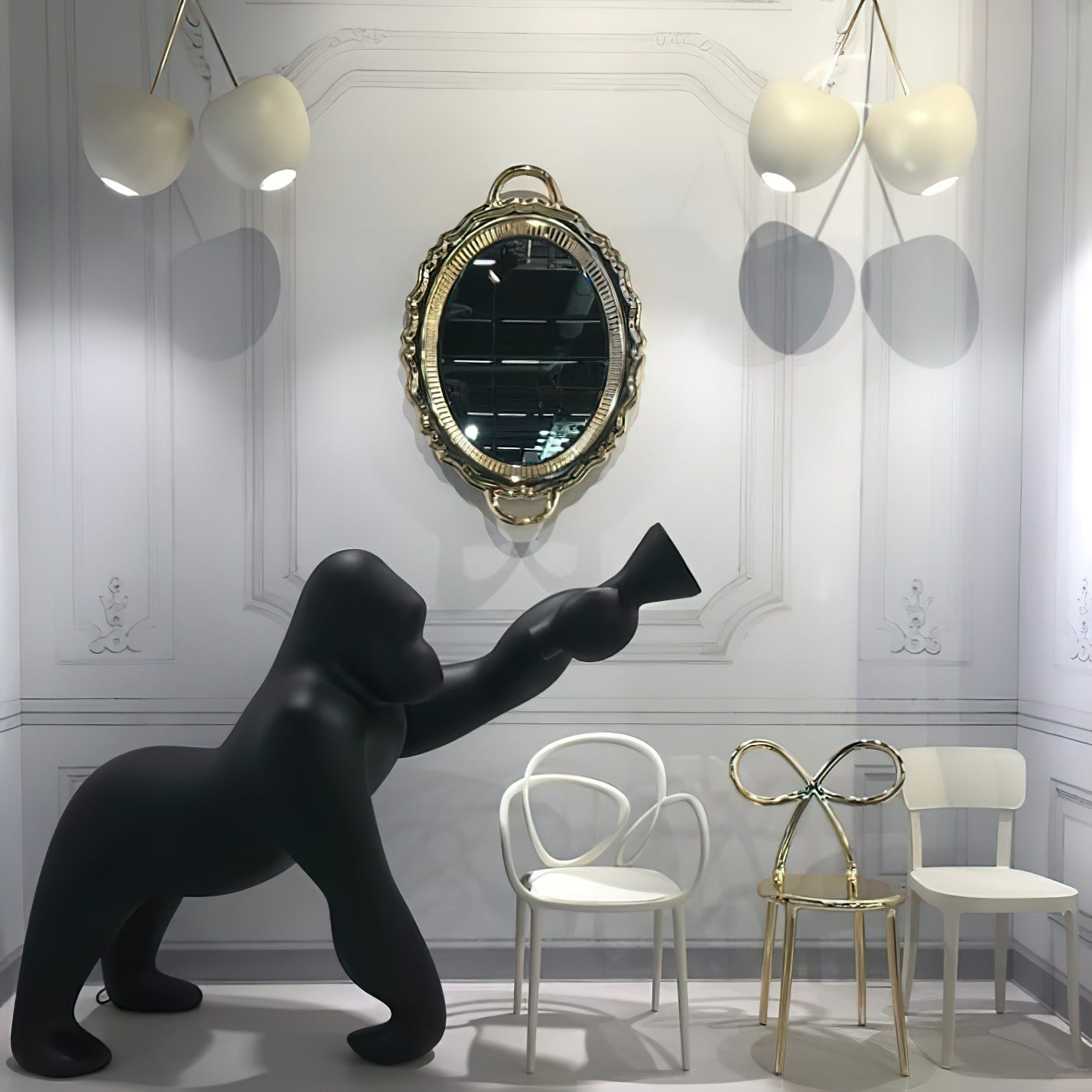 Zasolil Artistic Resin Gorilla Floor Lamp-Neutral Decor