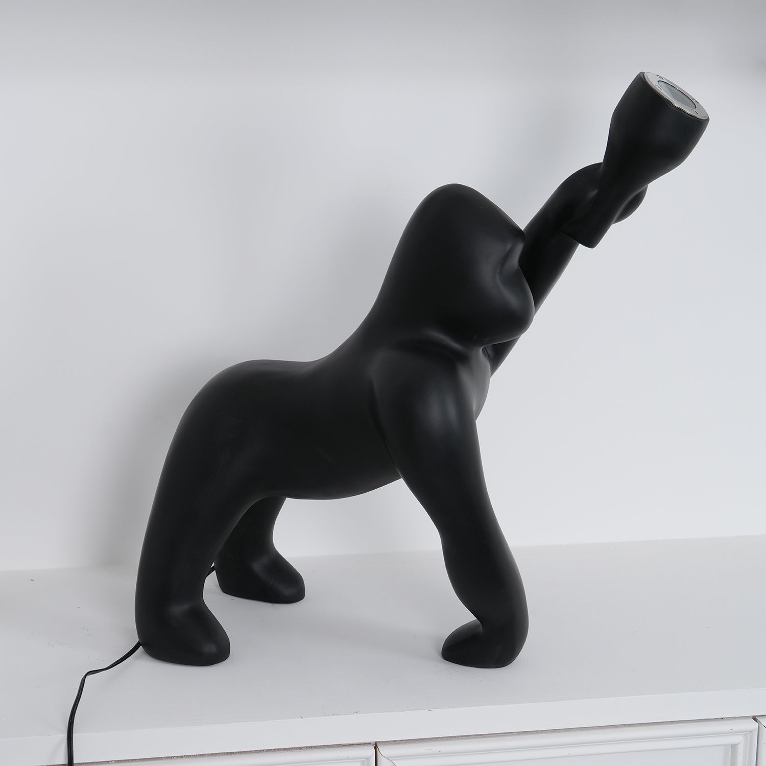 Zasolil Artistic Resin Gorilla Floor Lamp-Neutral Decor