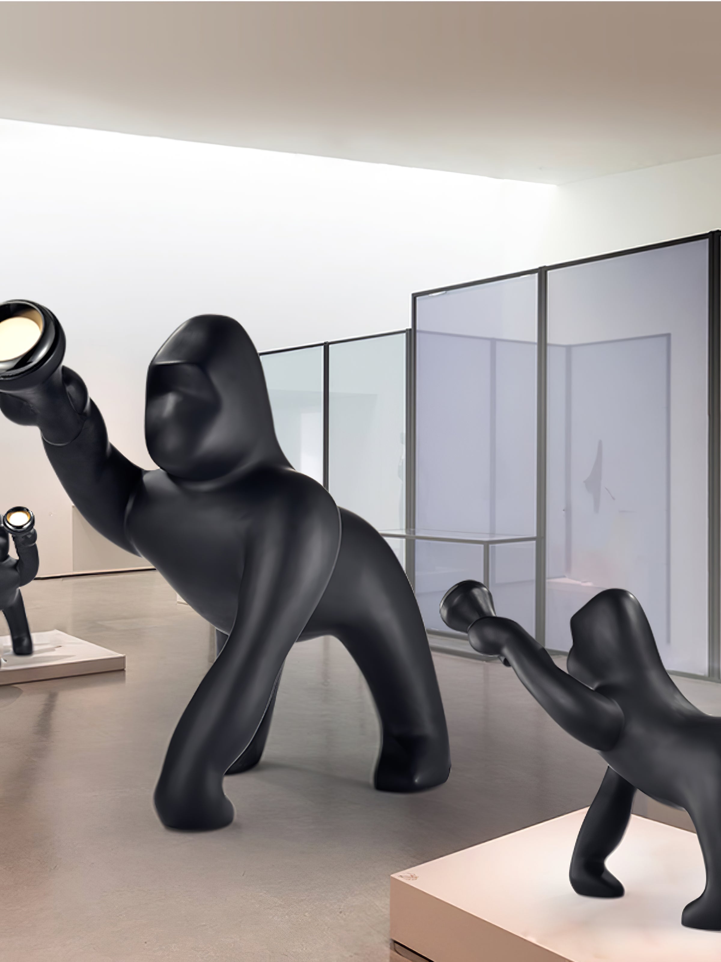 Zasolil Artistic Resin Gorilla Floor Lamp-Neutral Decor