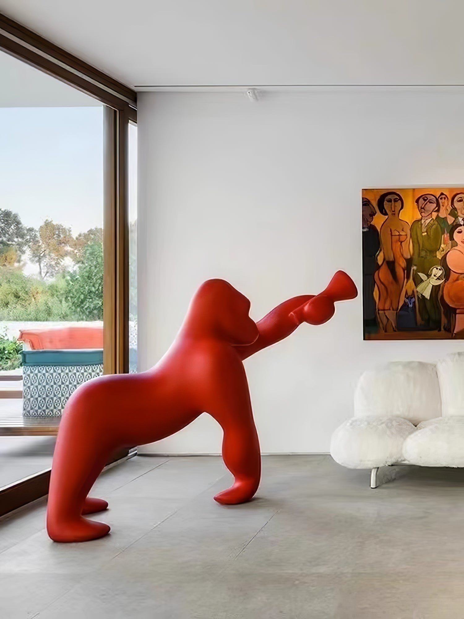 Zasolil Artistic Resin Gorilla Floor Lamp-Neutral Decor