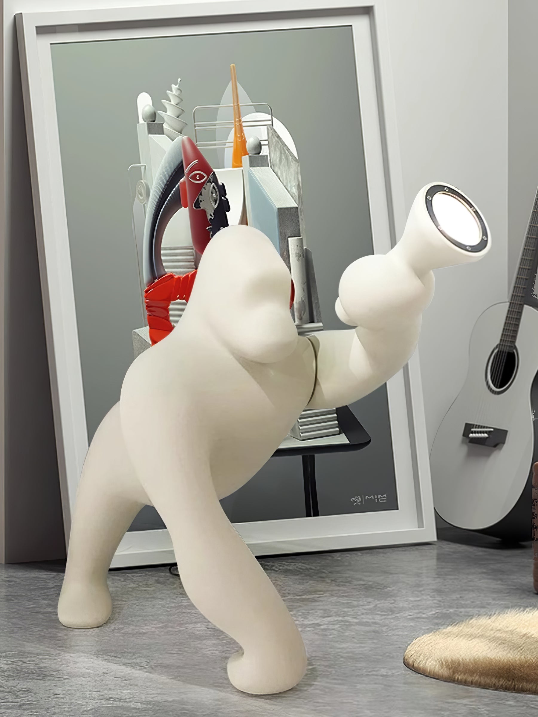Zasolil Artistic Resin Gorilla Floor Lamp-Neutral Decor