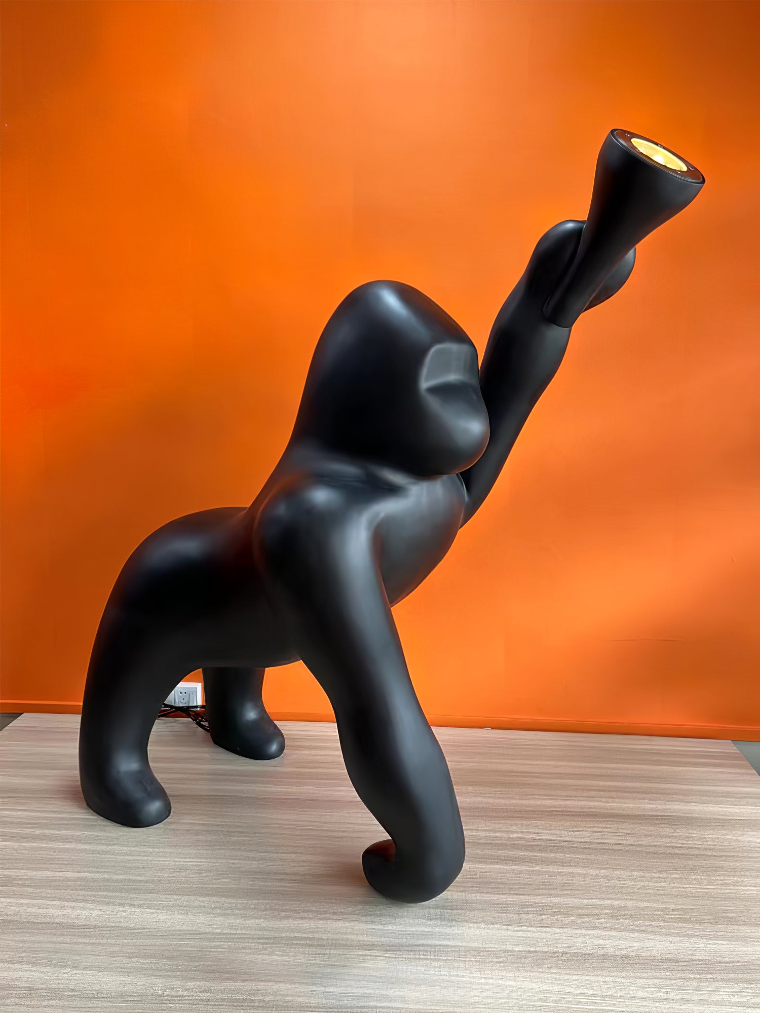 Zasolil Artistic Resin Gorilla Floor Lamp-Neutral Decor